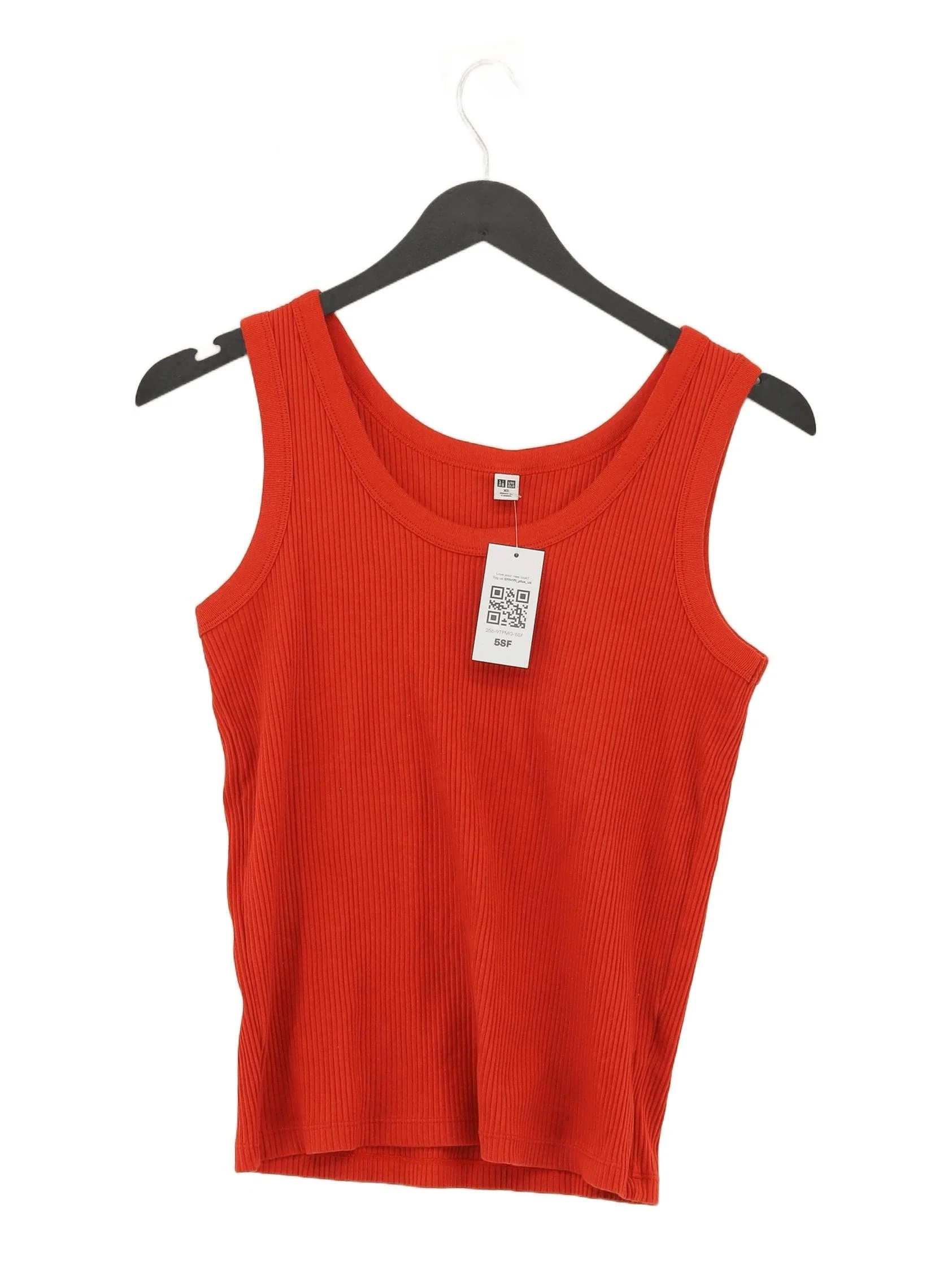 Uniqlo Women's T-Shirt XS Red 100% Other Sleeveless Round Neck Basic
