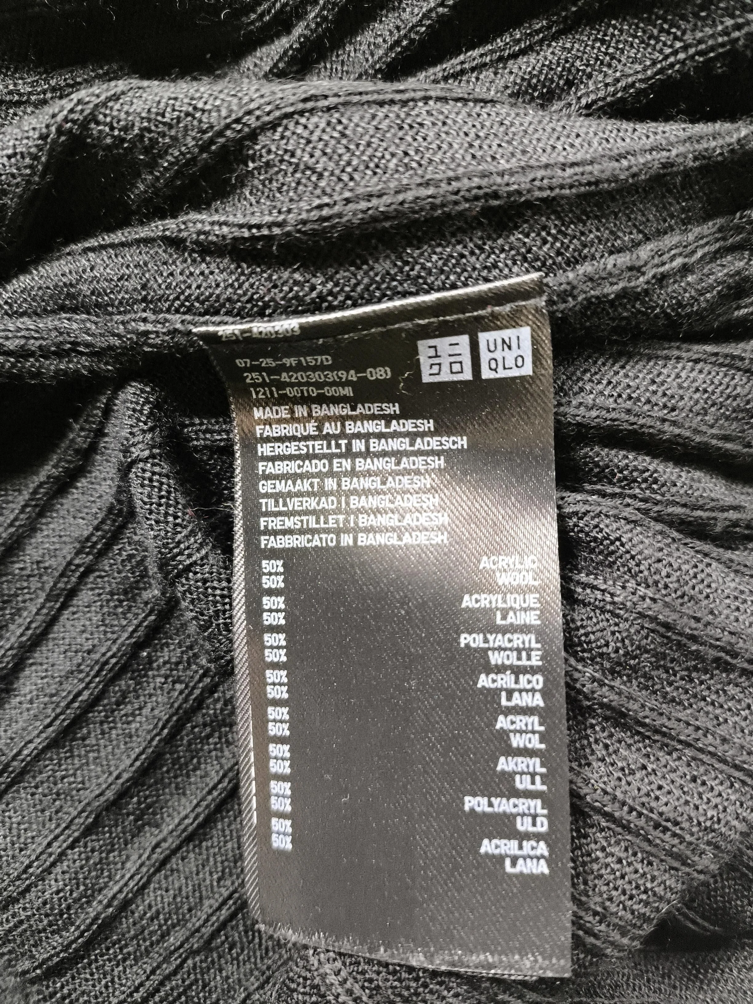 Uniqlo Women's Top L Black Acrylic with Wool Long Sleeve Round Neck Basic - Image 6