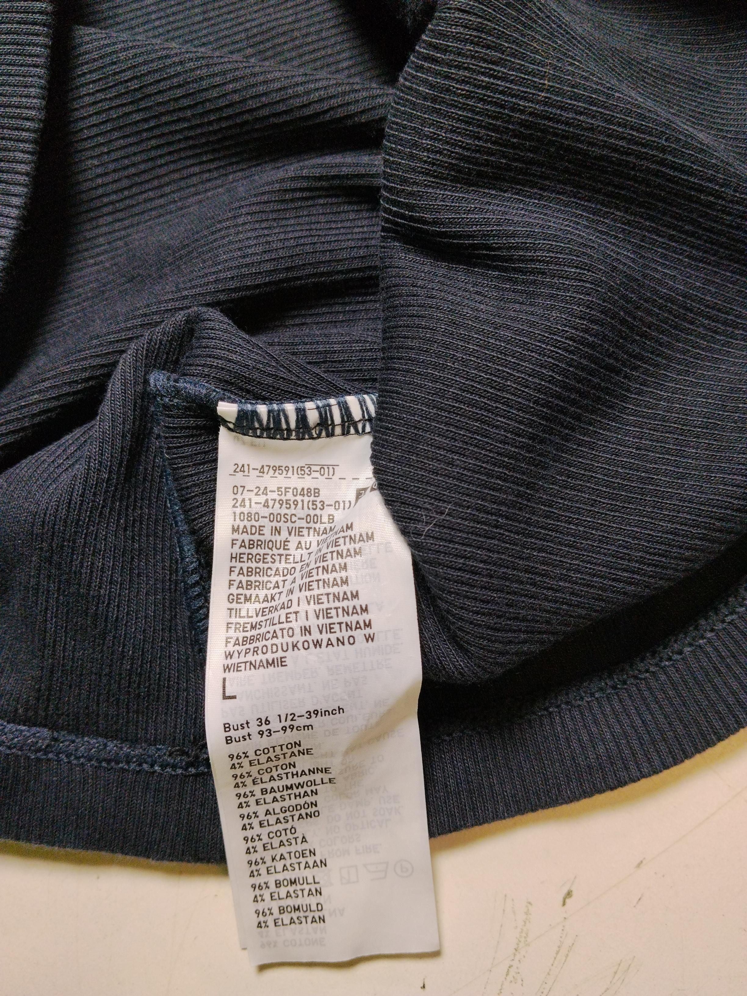 Uniqlo Women's Top L Black Cotton with Elastane Long Sleeve Crew Neck Jersey - Image 6
