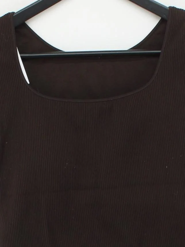 Uniqlo Women's Top M Brown Polyamide with Elastane Basic - Image 3