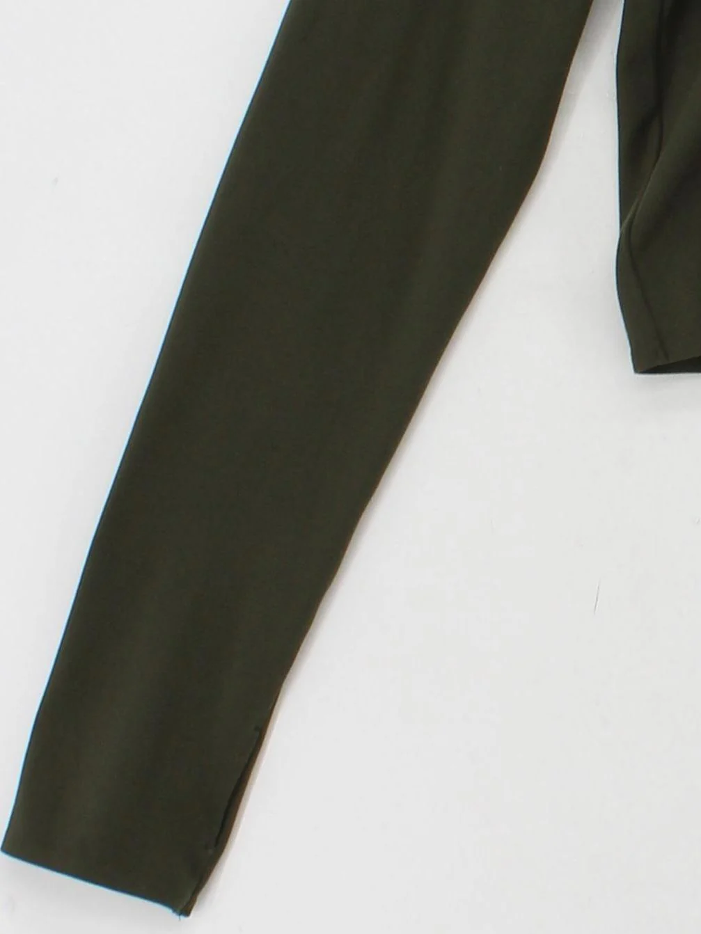 Uniqlo Women's Top M Green Polyester with Elastane Long Sleeve Round Neck Basic - Image 4