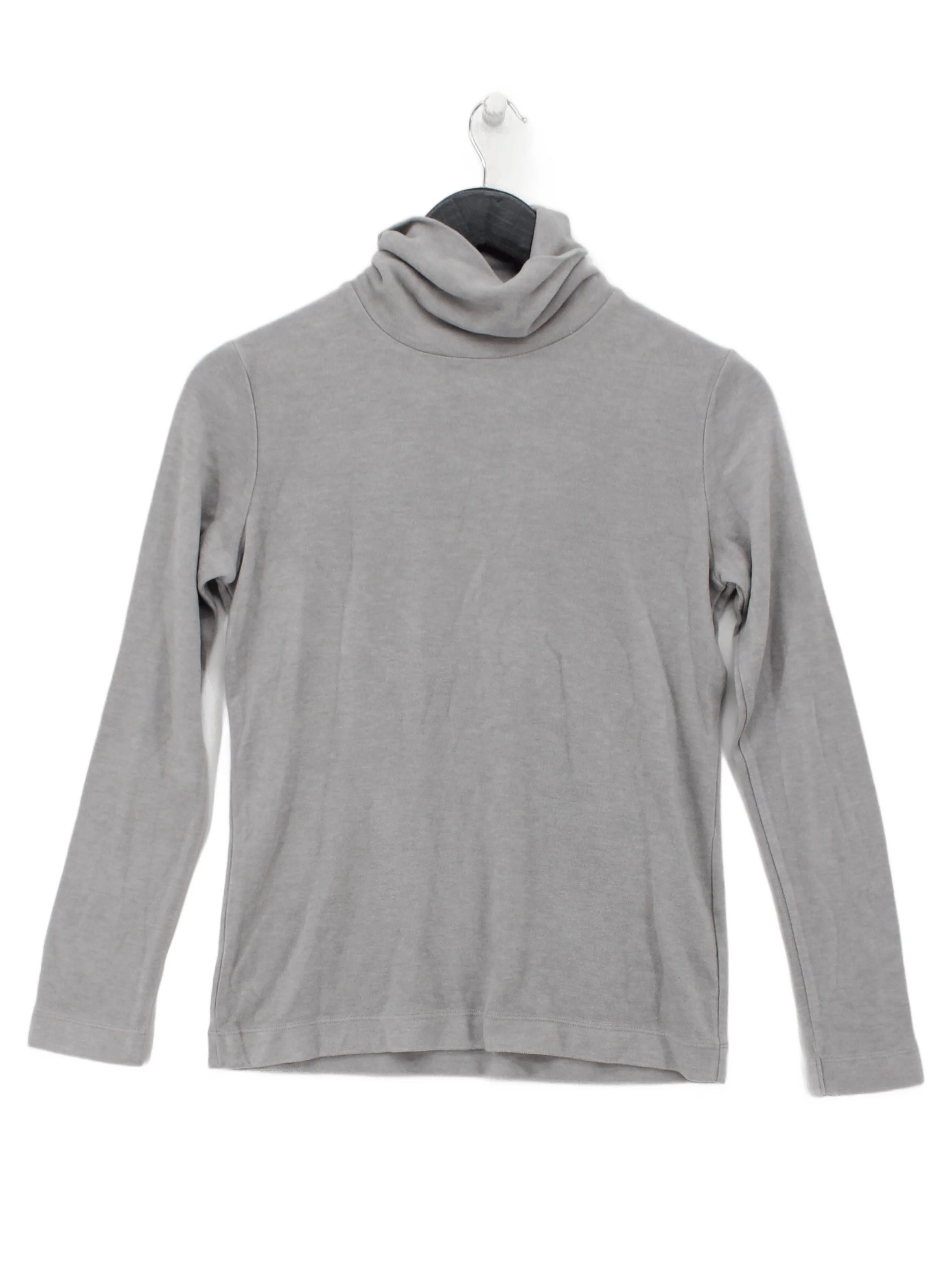Uniqlo Women's Top M Grey Acrylic with Rayon Long Sleeve High Neck Basic