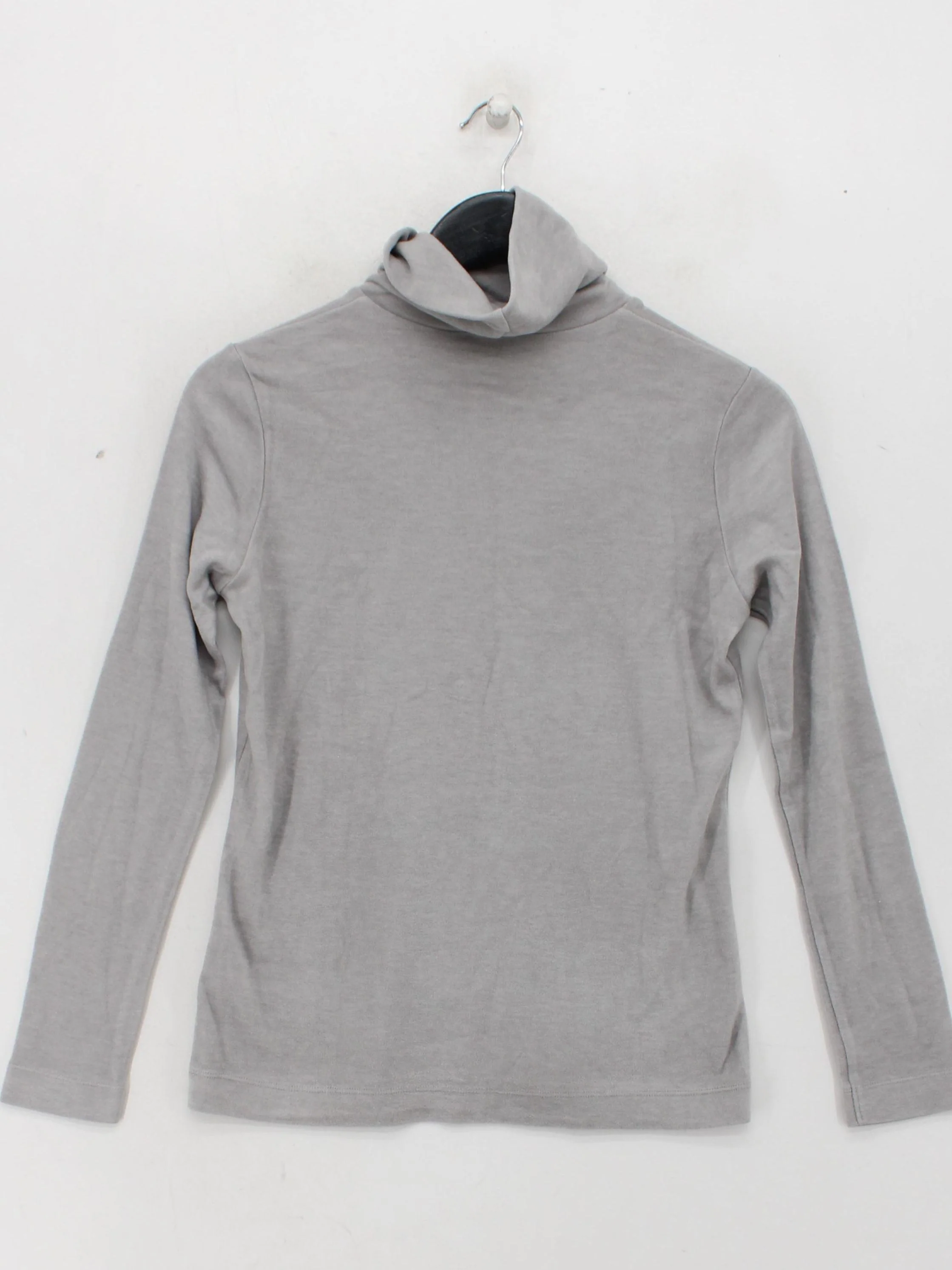 Uniqlo Women's Top M Grey Acrylic with Rayon Long Sleeve High Neck Basic - Image 2