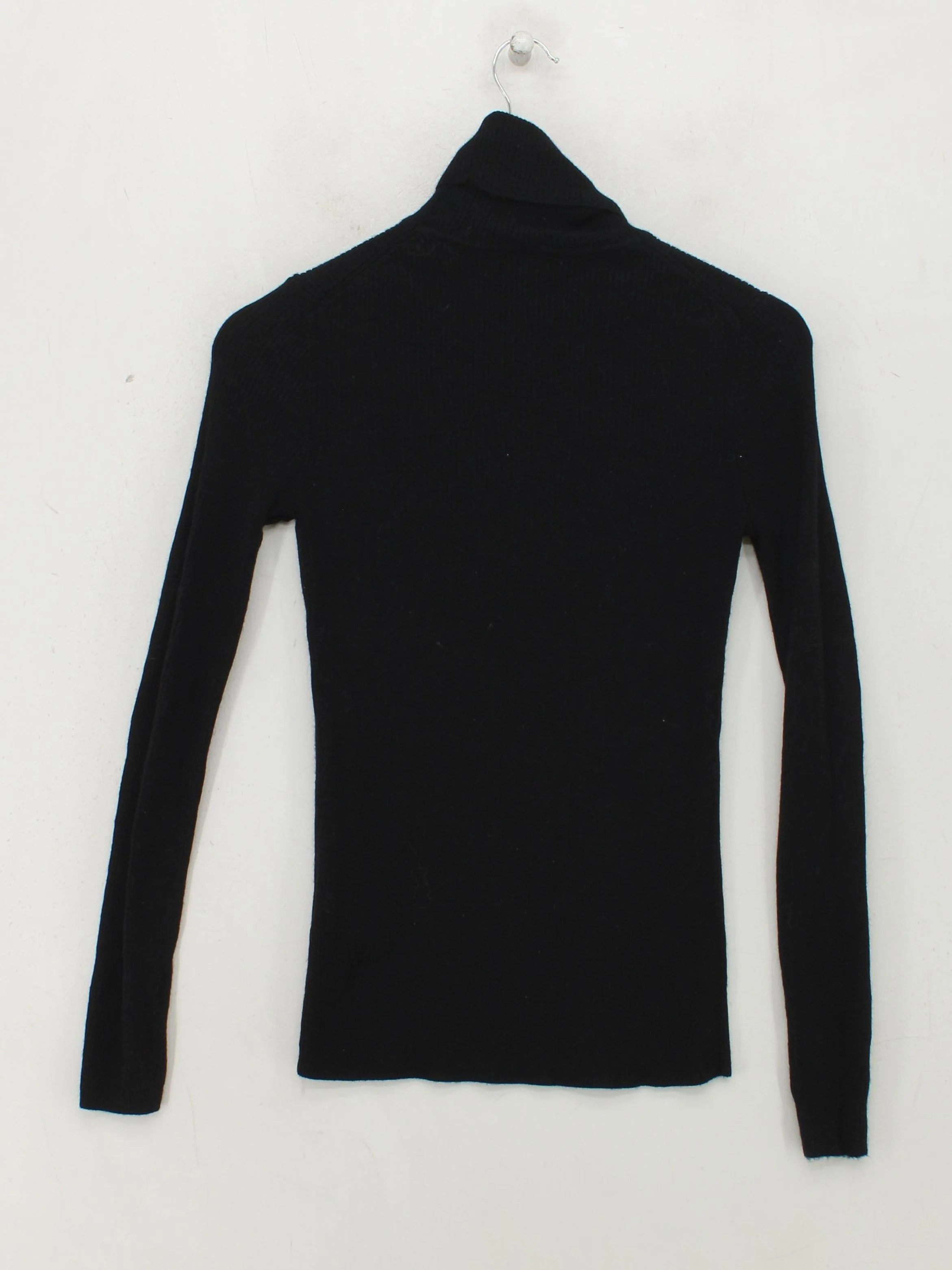 Uniqlo Women's Top S Black 100% Wool Long Sleeve High Neck Basic - Image 2