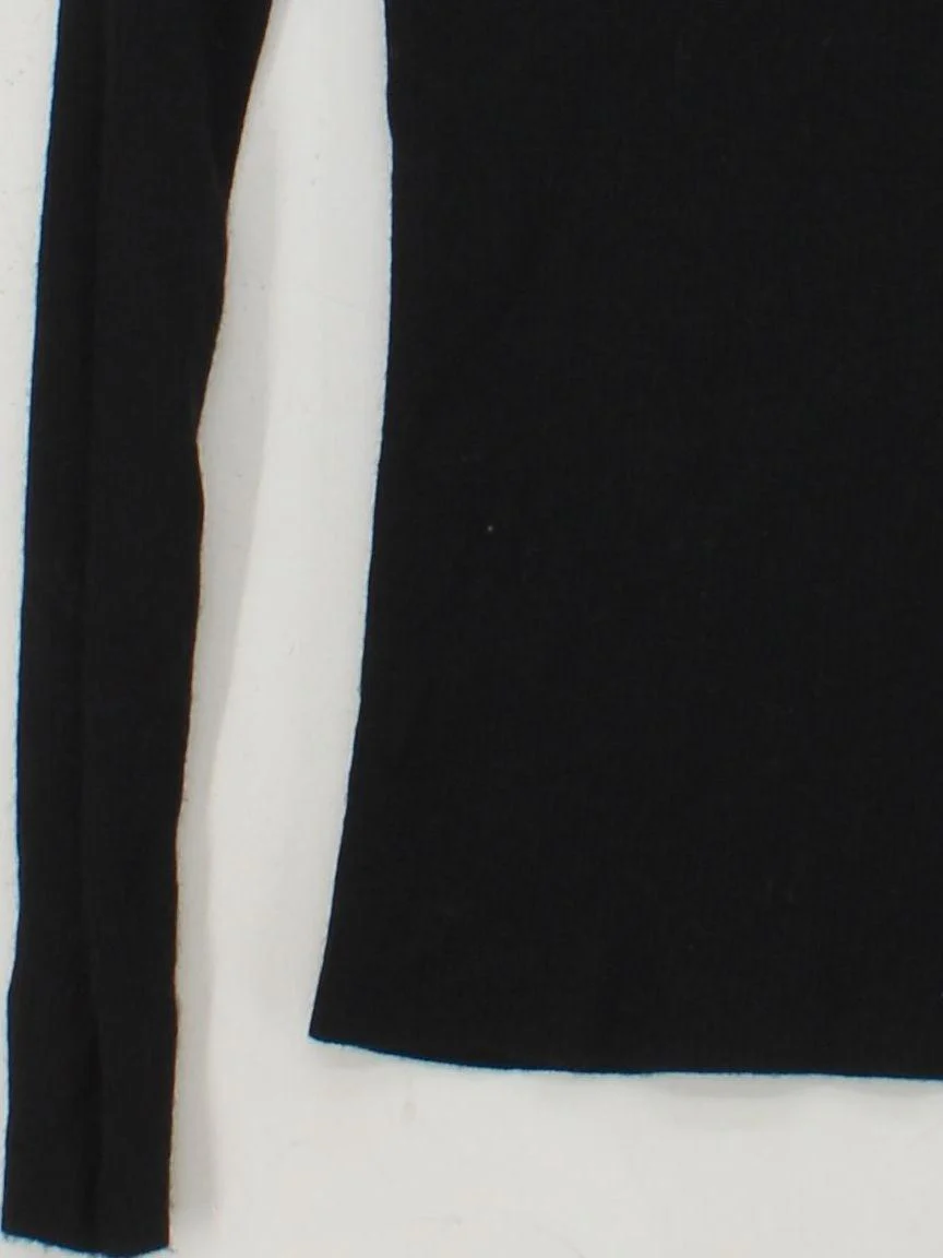 Uniqlo Women's Top S Black 100% Wool Long Sleeve High Neck Basic - Image 4
