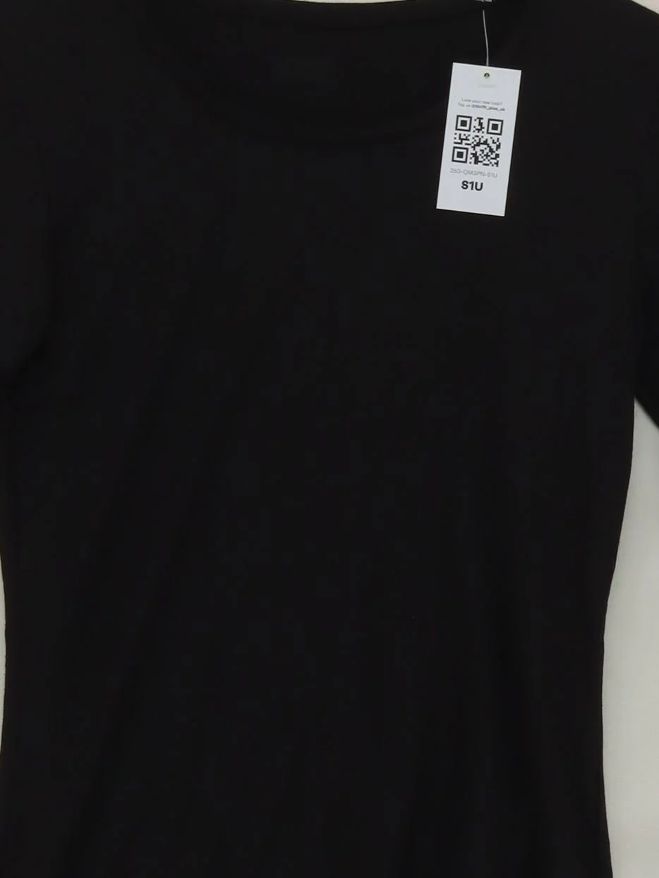 Uniqlo Women's Top S Black Polyester with Acrylic, Viscose, Elastane Basic - Image 3