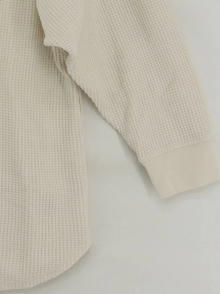 Uniqlo Women's Top S Cream Cotton with Polyester 3/4 Sleeve Round Neck Basic - Image 4