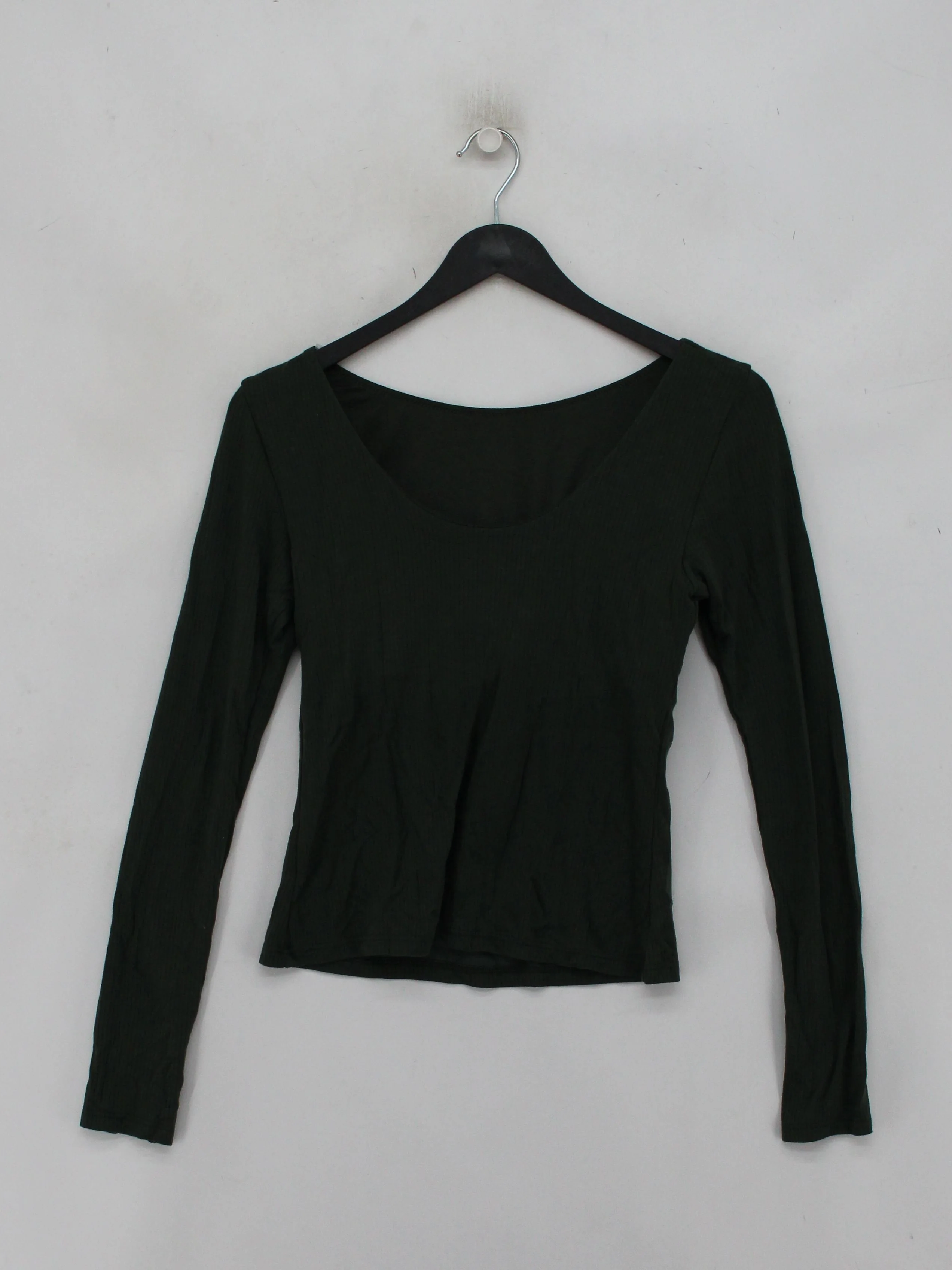 Uniqlo Women's Top S Green Rayon - Image 2