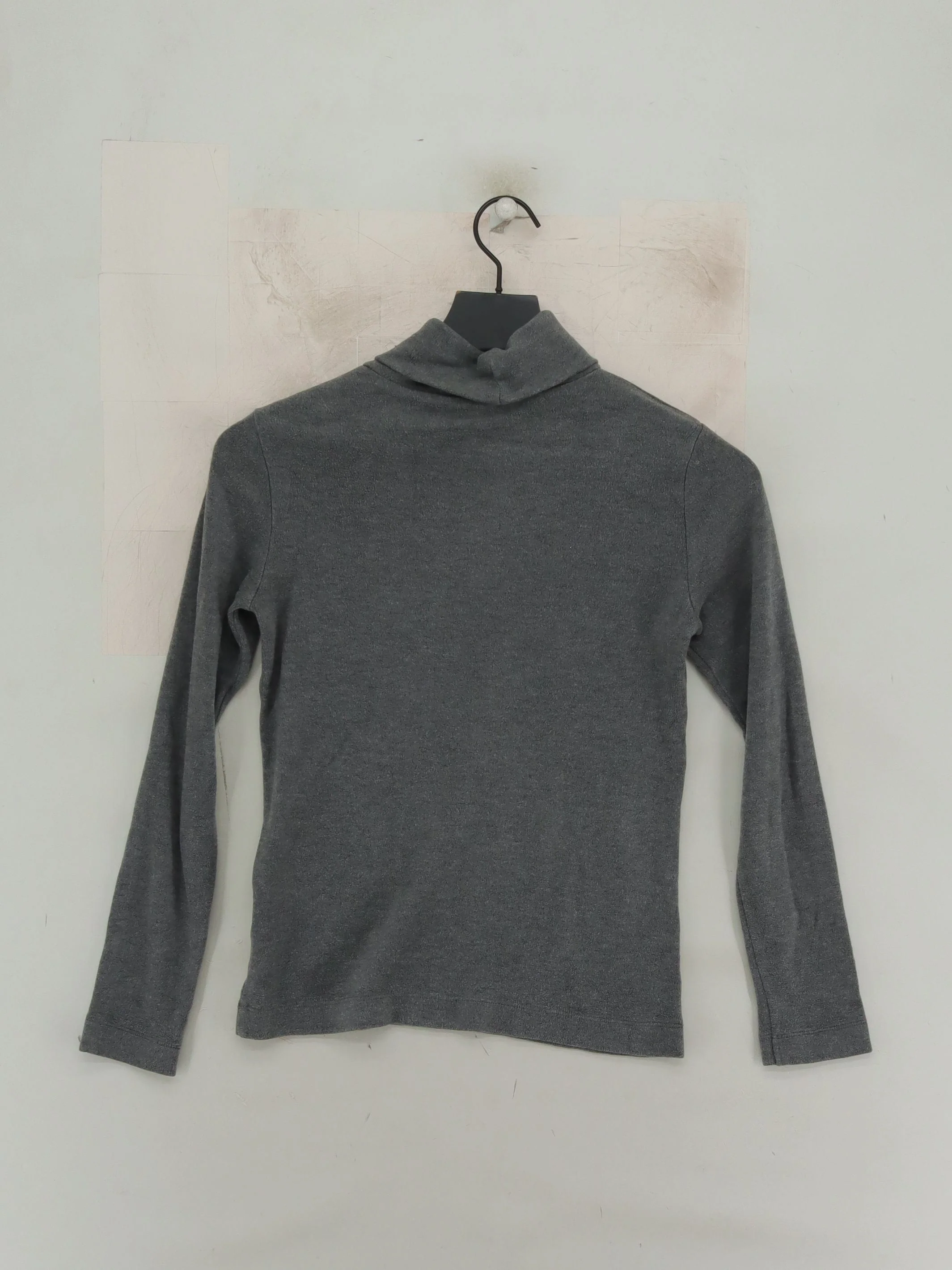 Uniqlo Women's Top S Grey Acrylic with Rayon Long Sleeve High Neck Basic - Image 2