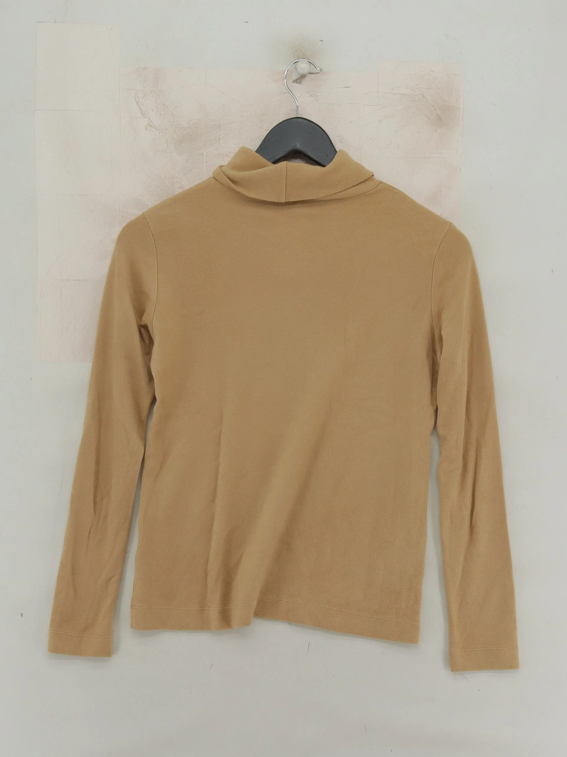 Uniqlo Women's Top S Tan Acrylic with Rayon Long Sleeve Roll Neck Basic - Image 2