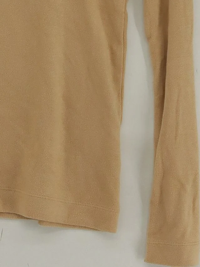Uniqlo Women's Top S Tan Acrylic with Rayon Long Sleeve Roll Neck Basic - Image 4