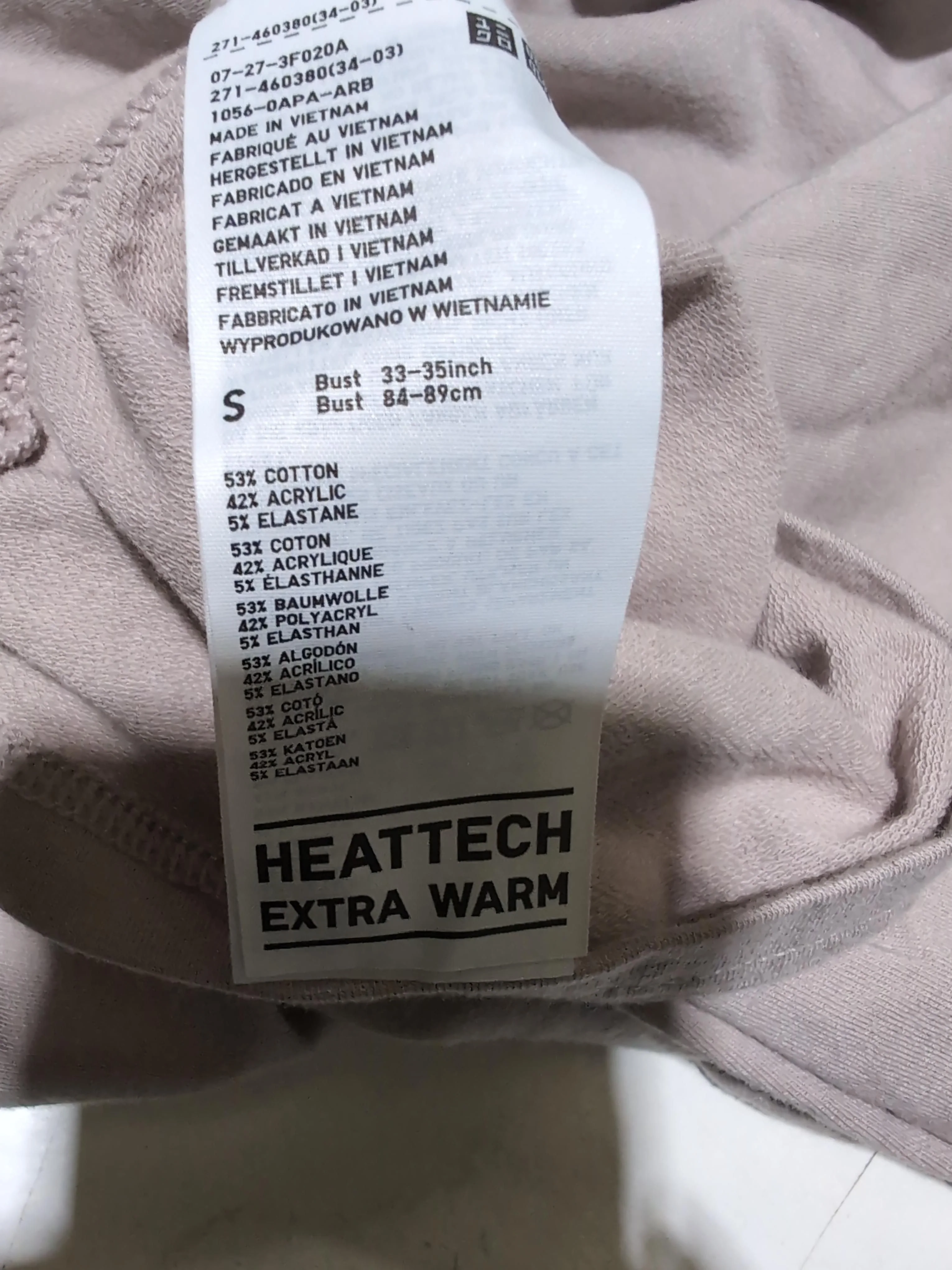 Uniqlo Women's Top S Tan Cotton with Acrylic, Elastane Basic - Image 6