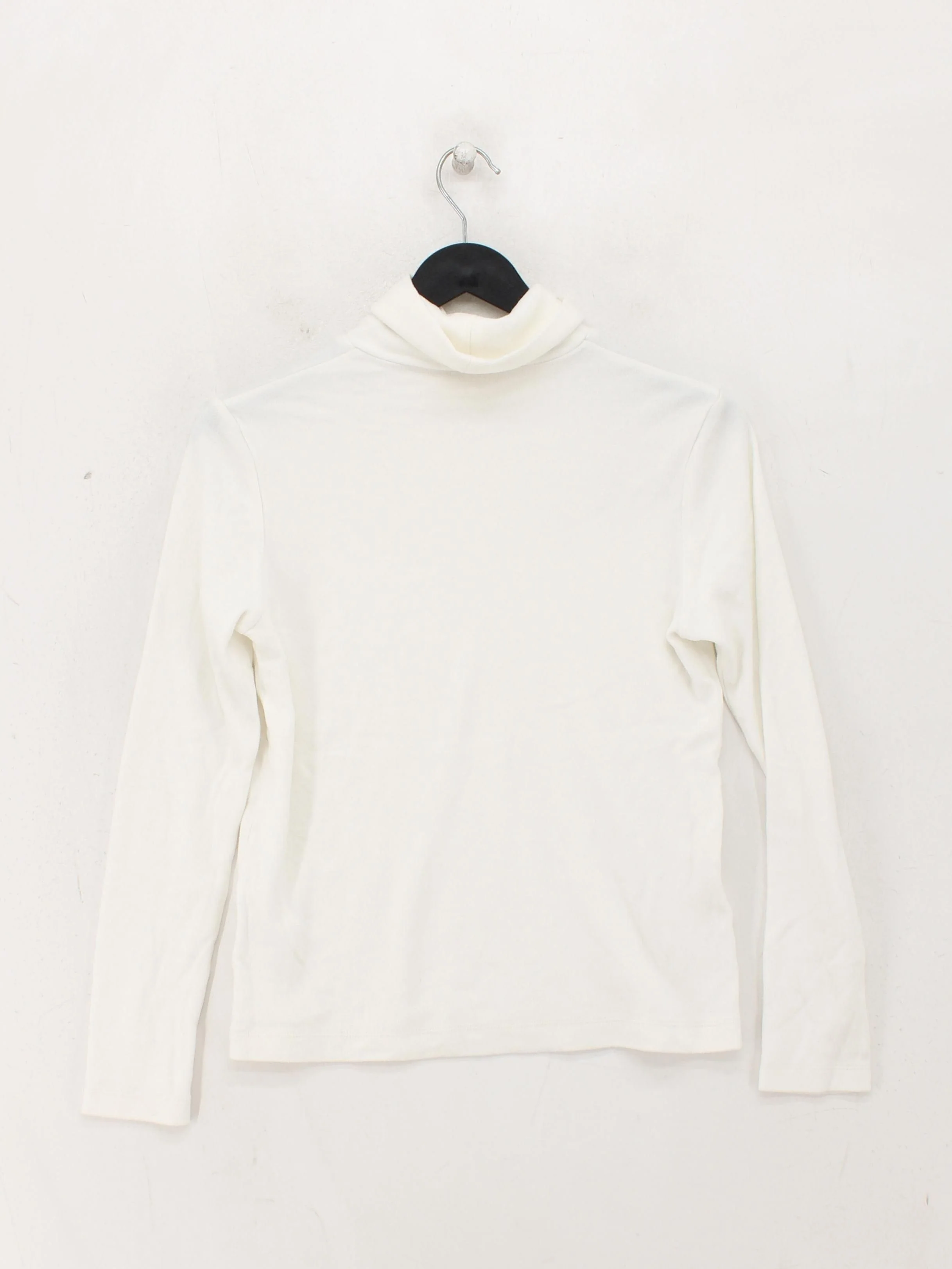 Uniqlo Women's Top S White 100% Other Long Sleeve Roll Neck Basic - Image 2