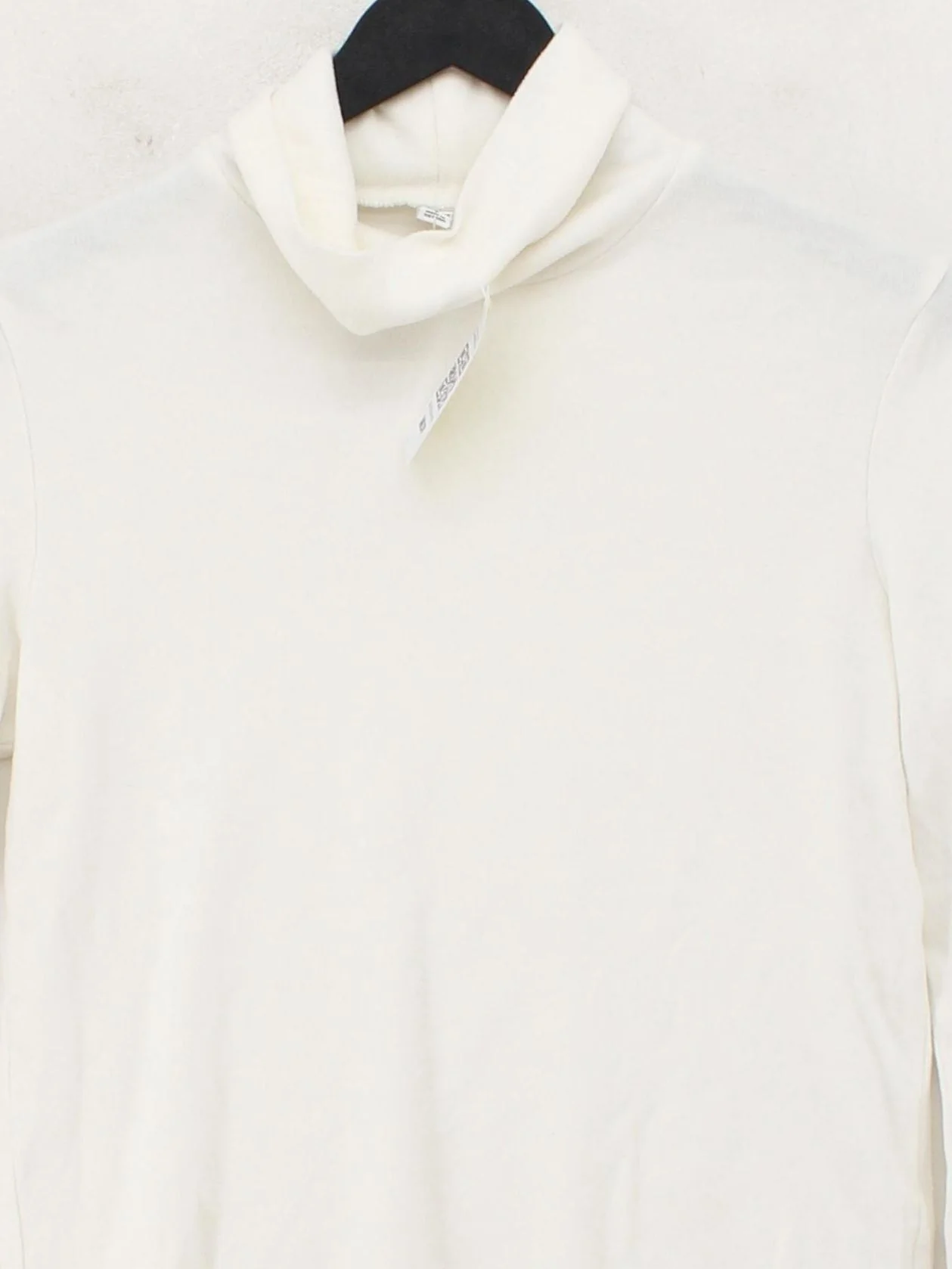 Uniqlo Women's Top S White 100% Other Long Sleeve Roll Neck Basic - Image 3