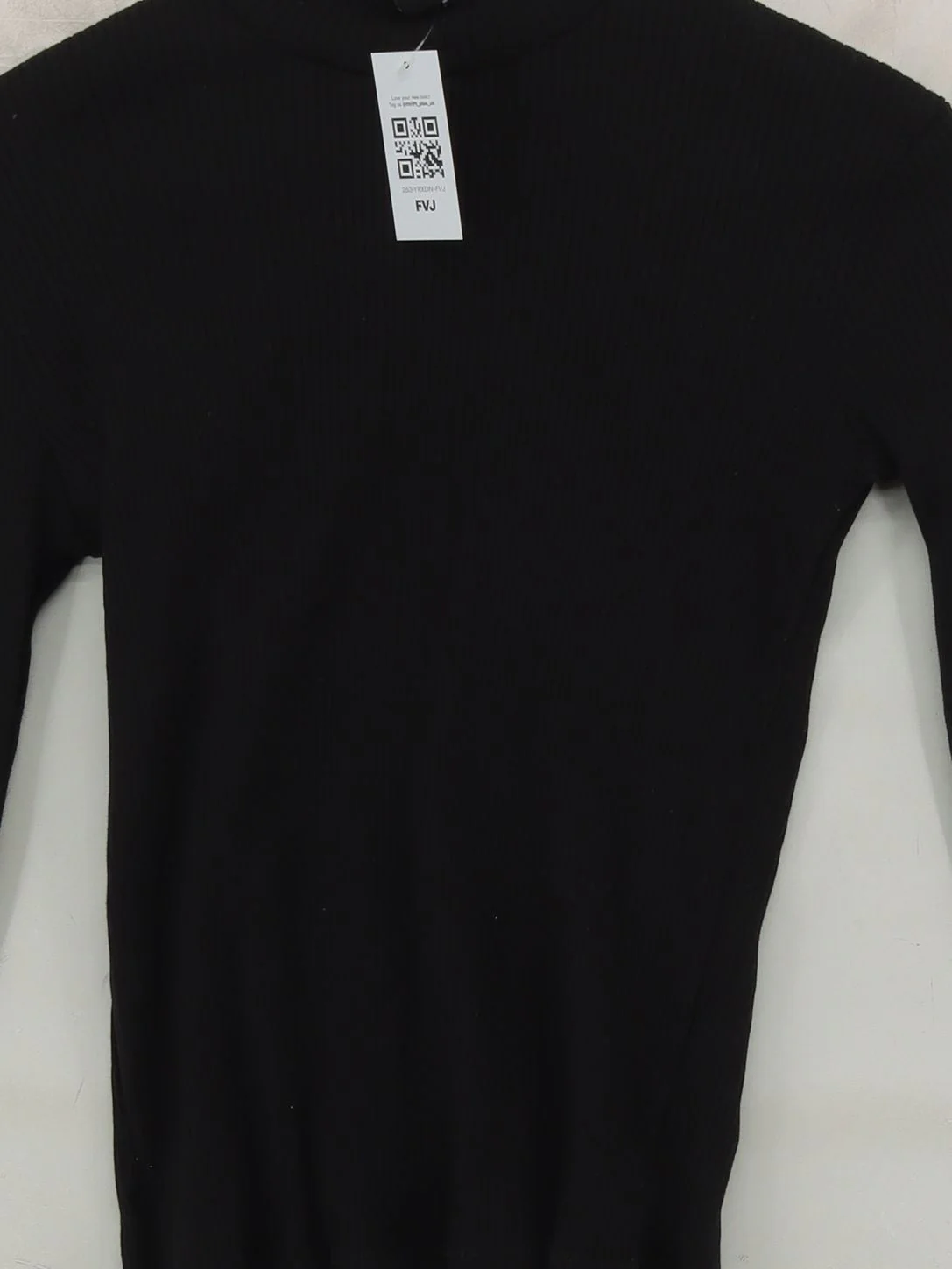 Uniqlo Women's Top XS Black Cotton with Elastane Long Sleeve High Neck Basic - Image 3