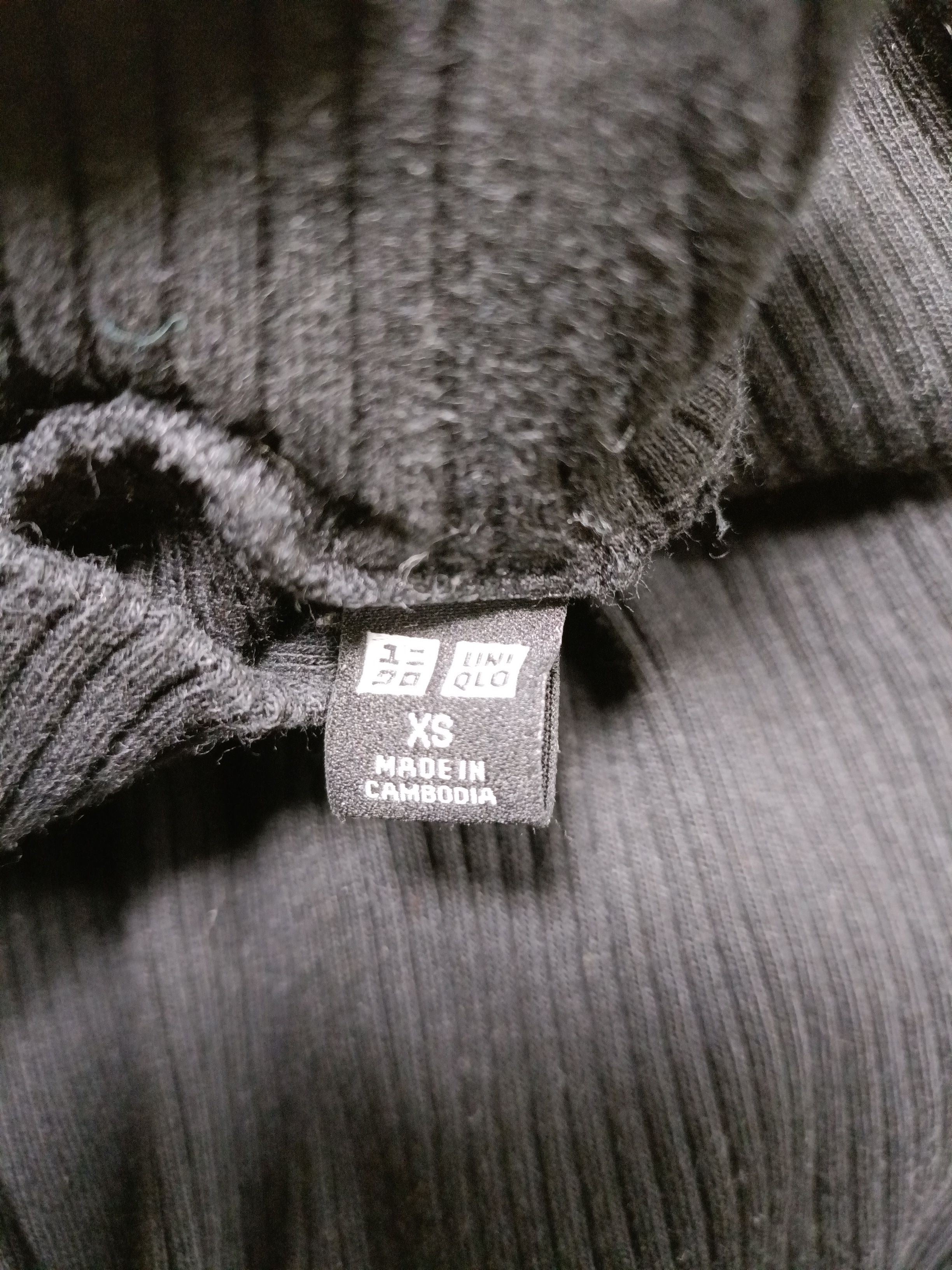 Uniqlo Women's Top XS Black Cotton with Elastane Long Sleeve High Neck Basic - Image 5