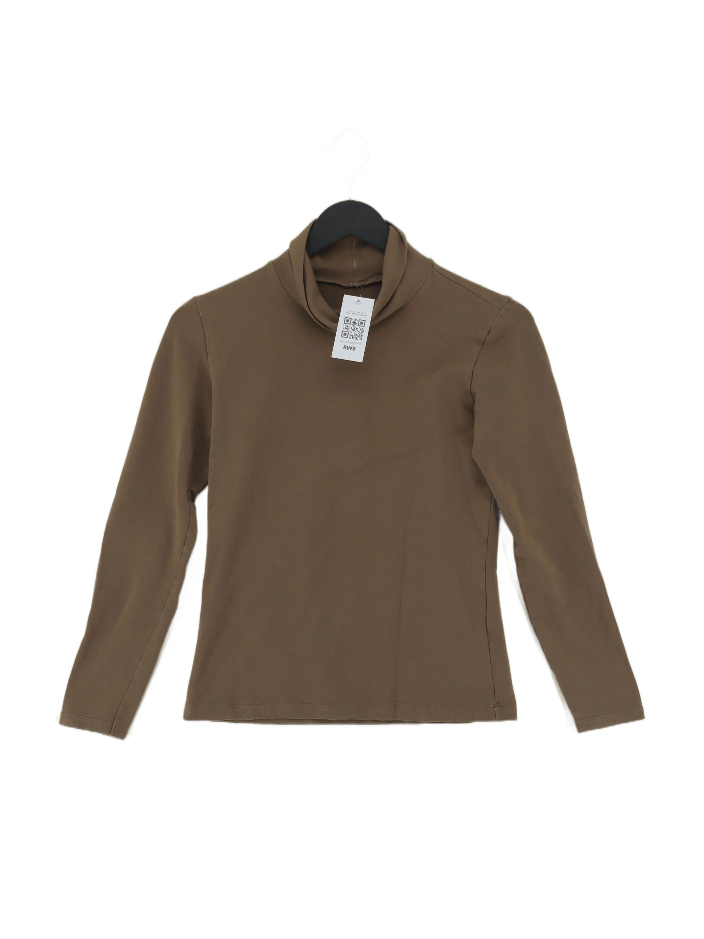 Uniqlo Women's Top XS Brown Cotton with Acrylic, Elastane Basic