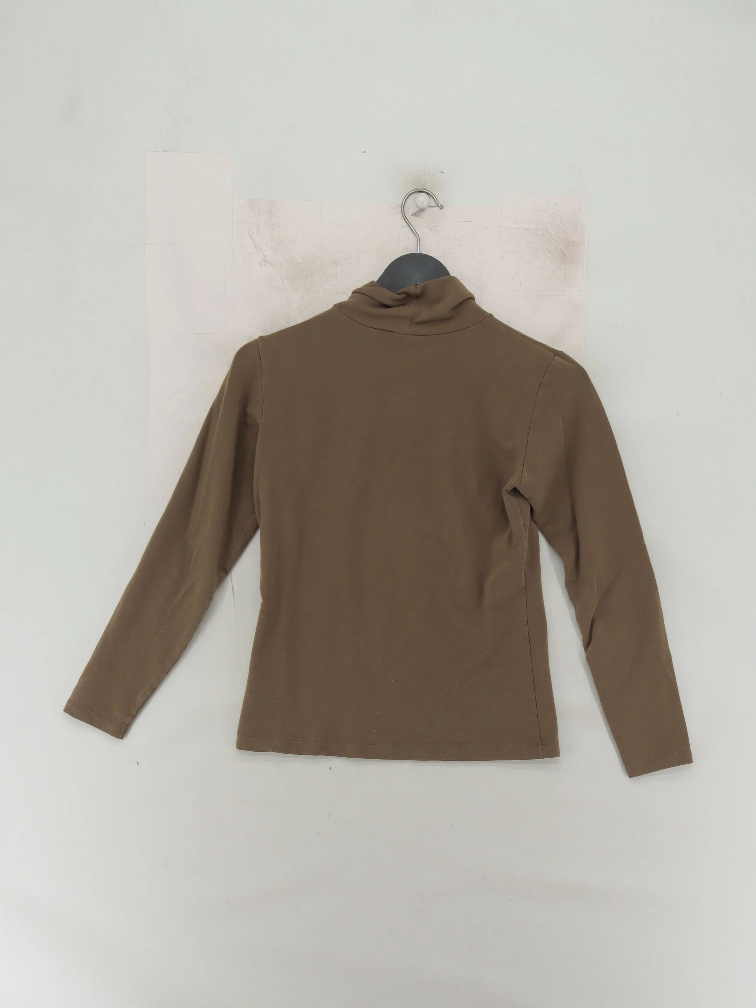 Uniqlo Women's Top XS Brown Cotton with Acrylic, Elastane Basic - Image 2