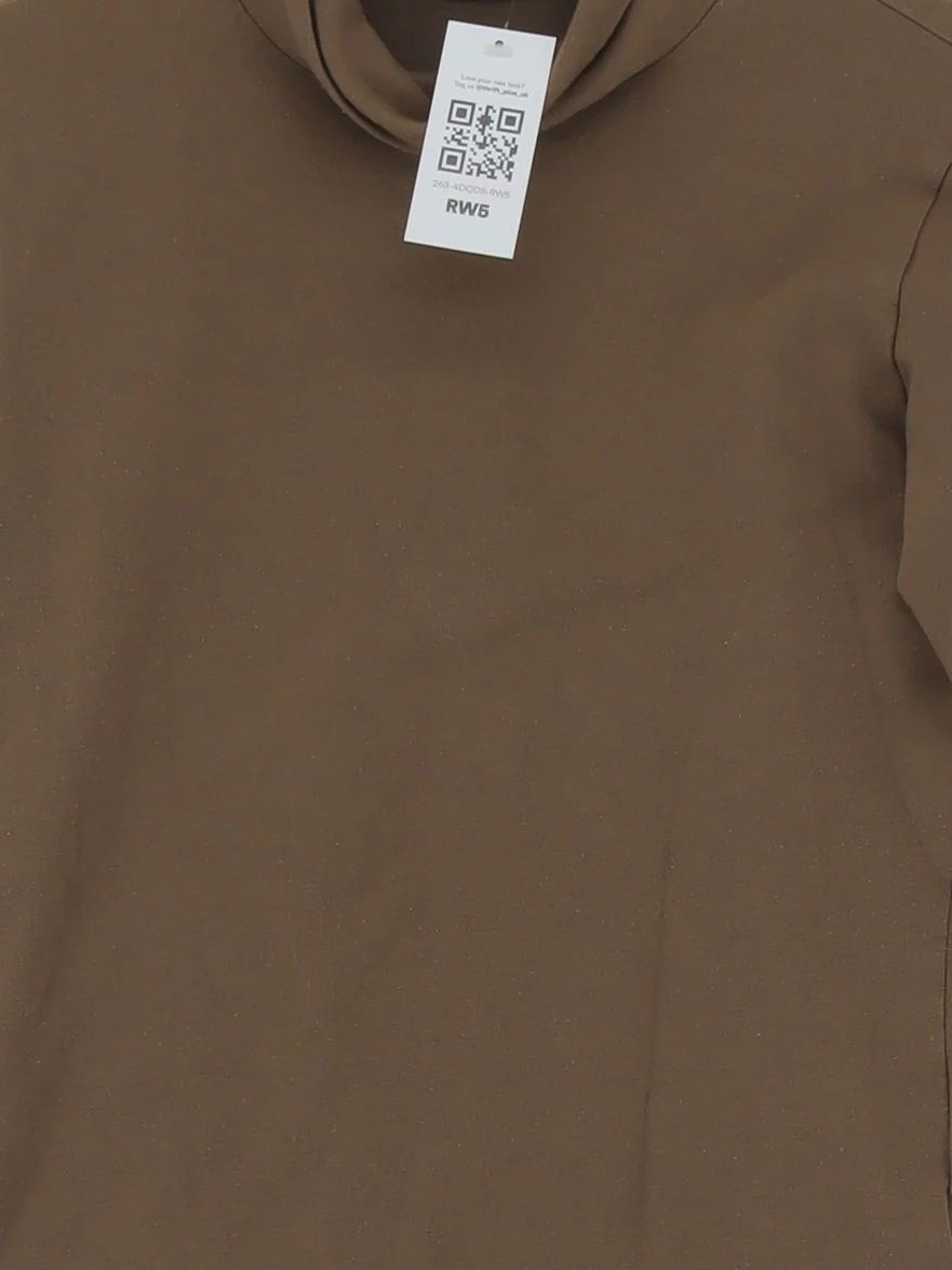 Uniqlo Women's Top XS Brown Cotton with Acrylic, Elastane Basic - Image 3