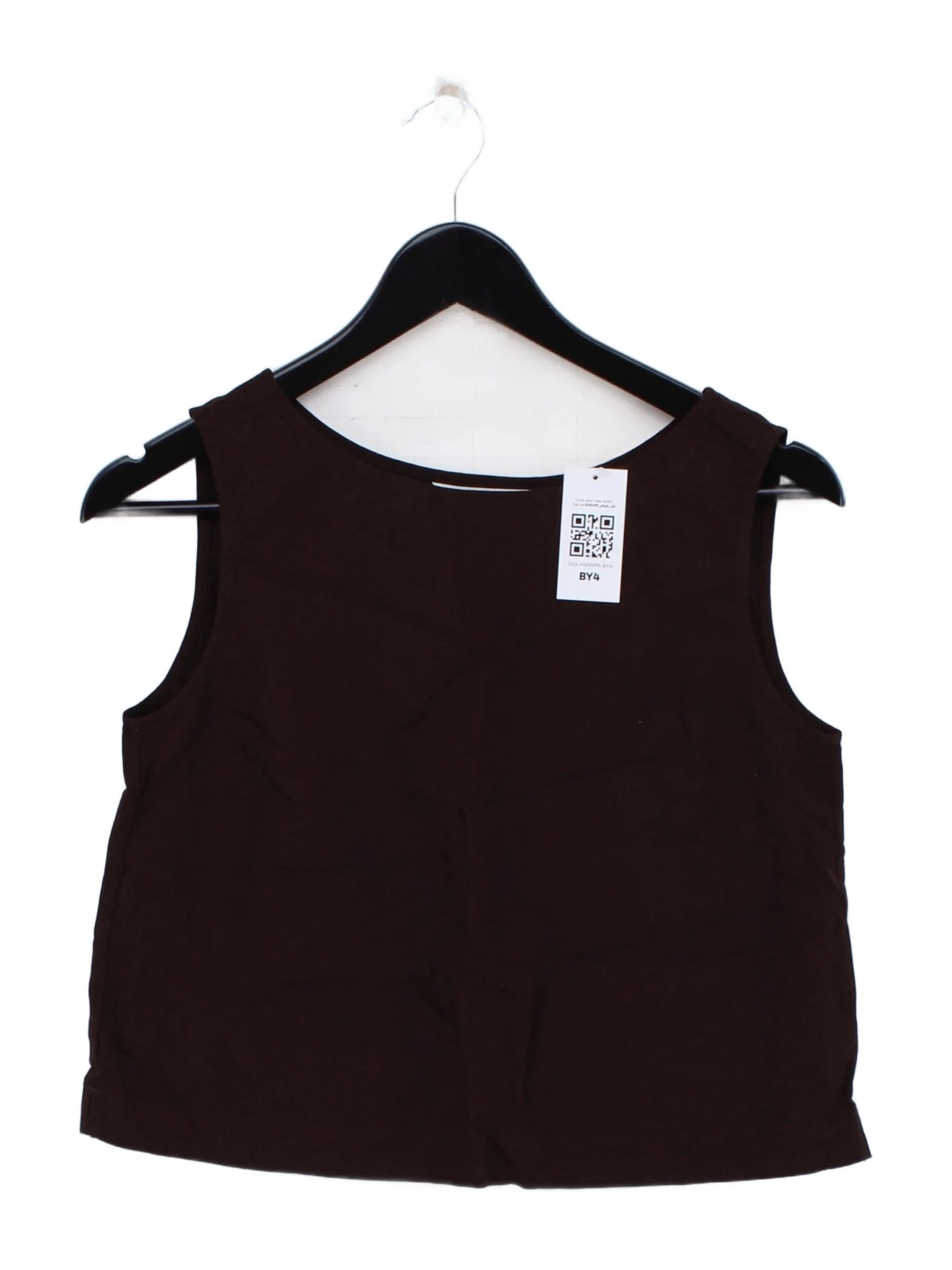 Uniqlo Women's Top XS Brown Viscose with Linen, Cotton Basic