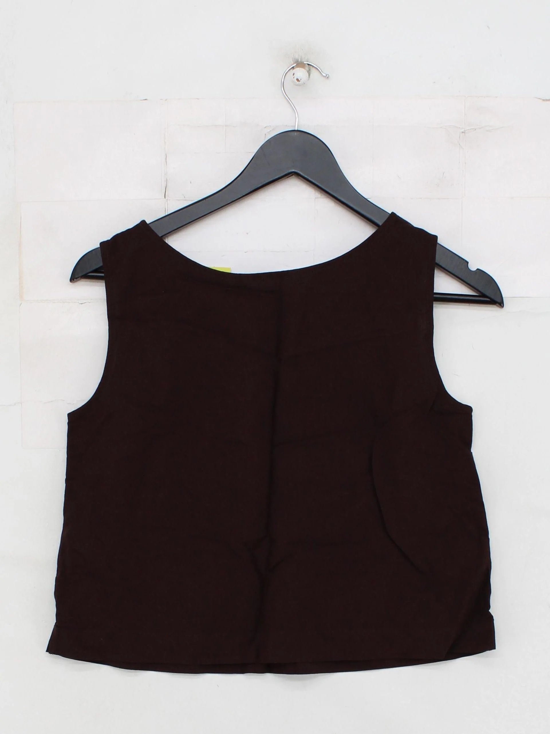 Uniqlo Women's Top XS Brown Viscose with Linen, Cotton Basic - Image 2