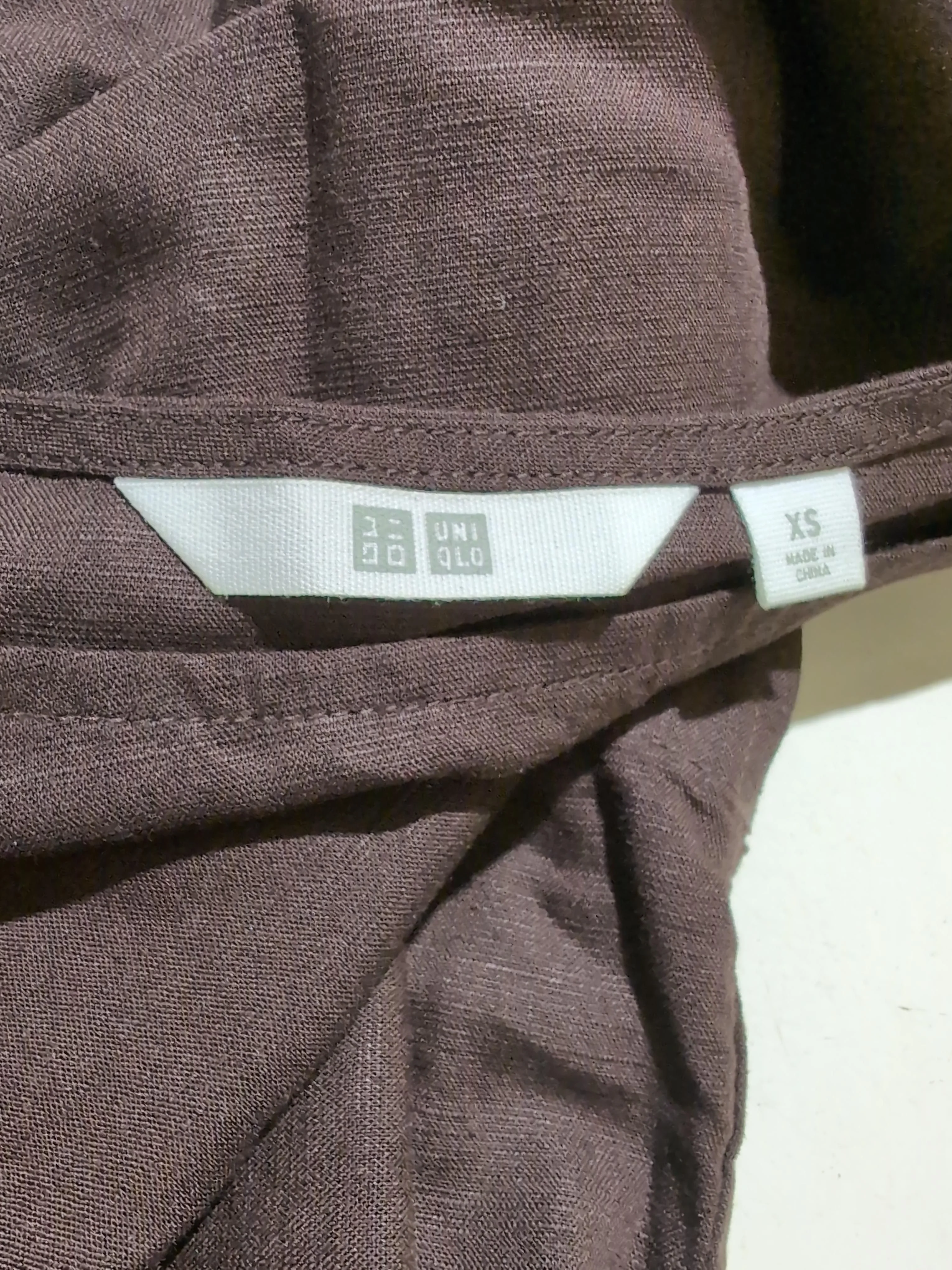 Uniqlo Women's Top XS Brown Viscose with Linen, Cotton Basic - Image 5