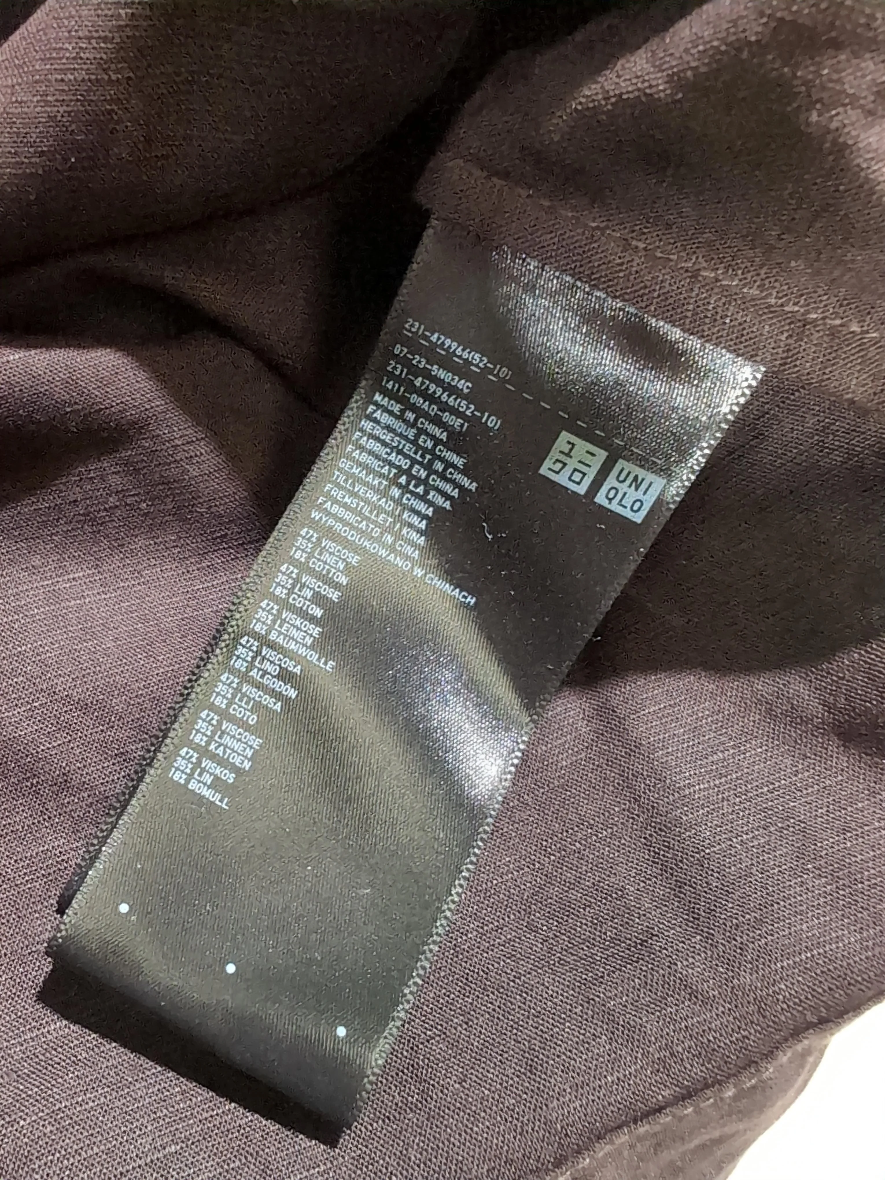 Uniqlo Women's Top XS Brown Viscose with Linen, Cotton Basic - Image 6