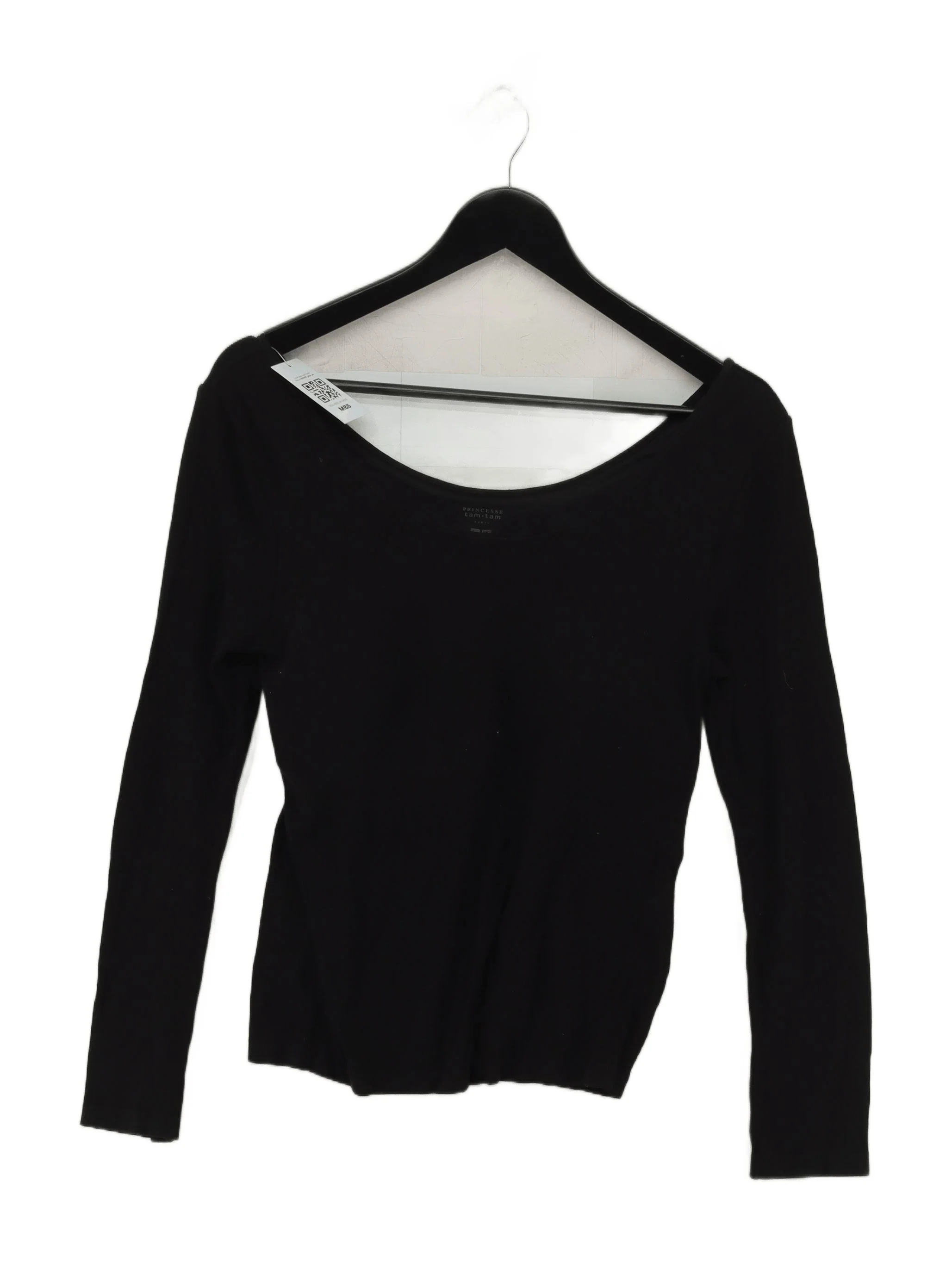 Uniqlo Women's Top XXL Black Polyester with Viscose, Elastane Basic