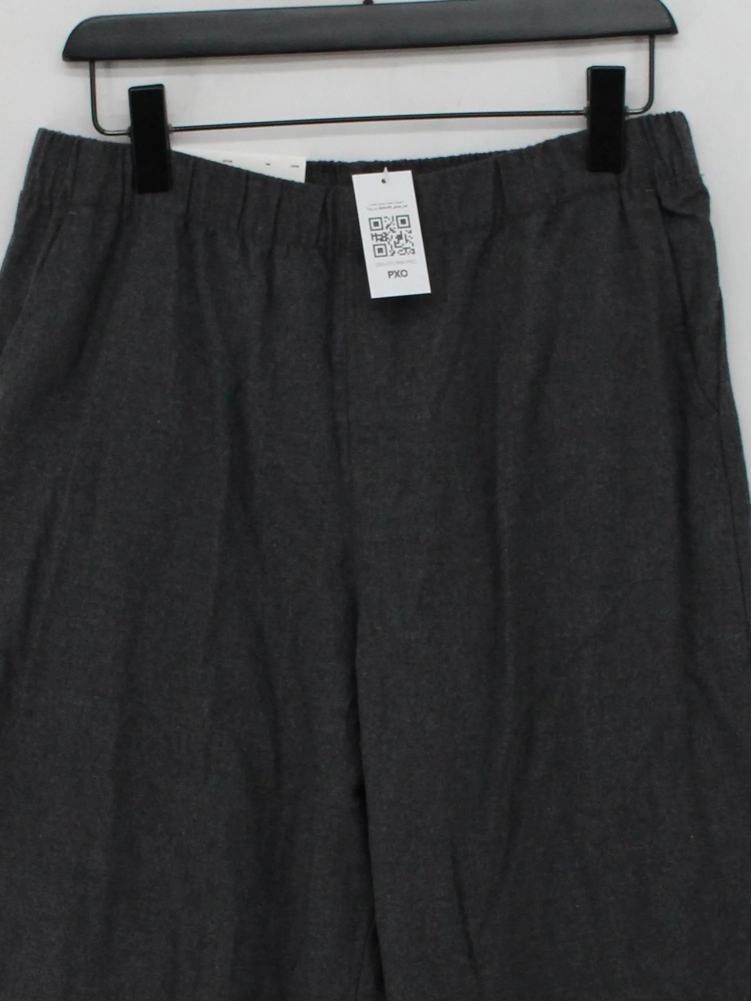 Uniqlo Women's Trousers L Grey 100% Cotton Wide-Leg Sweatpants - Image 3