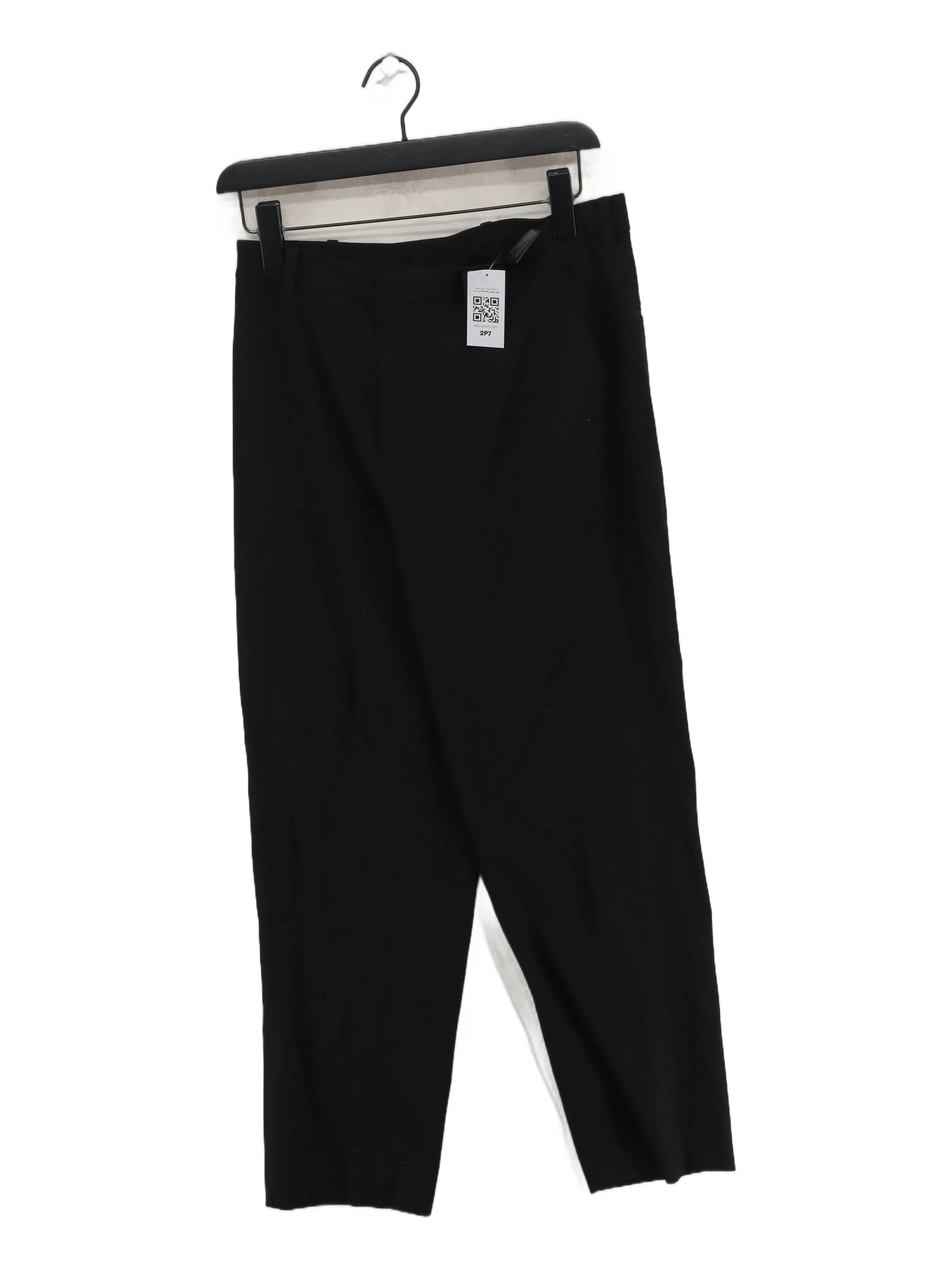 Uniqlo Women's Trousers M Black Polyester with Viscose, Elastane Tapered Chino