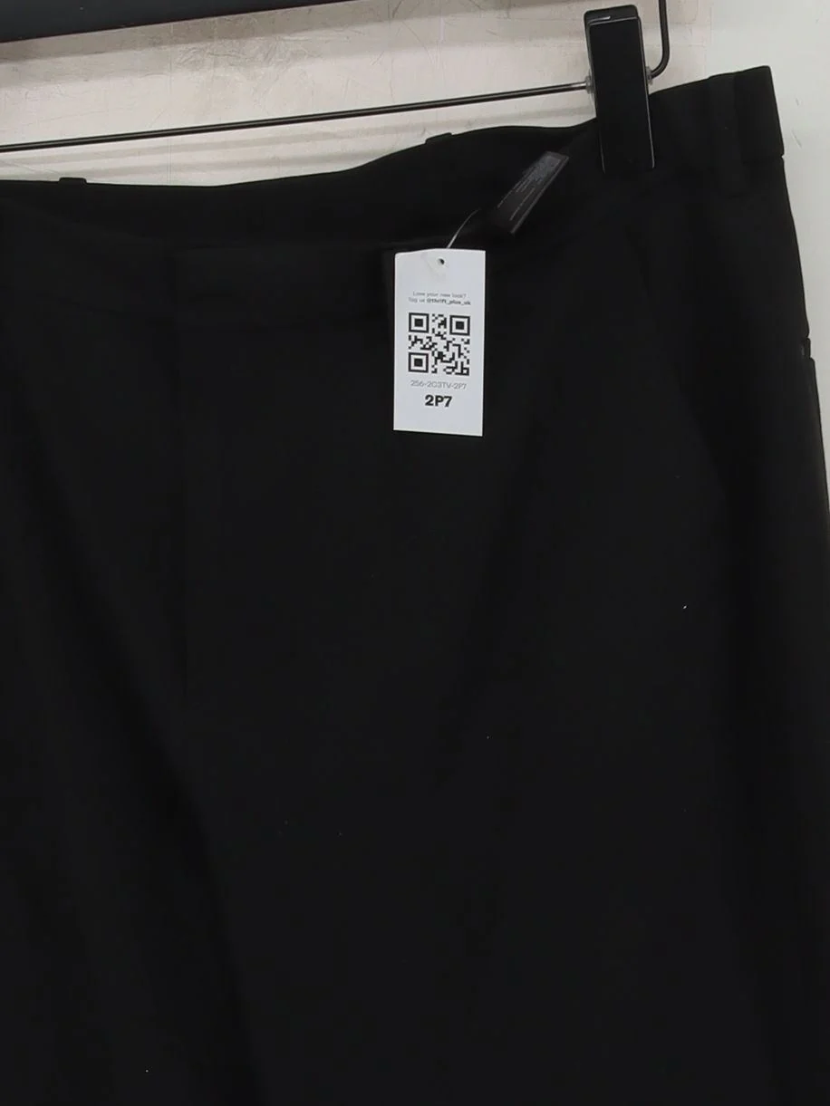 Uniqlo Women's Trousers M Black Polyester with Viscose, Elastane Tapered Chino - Image 3