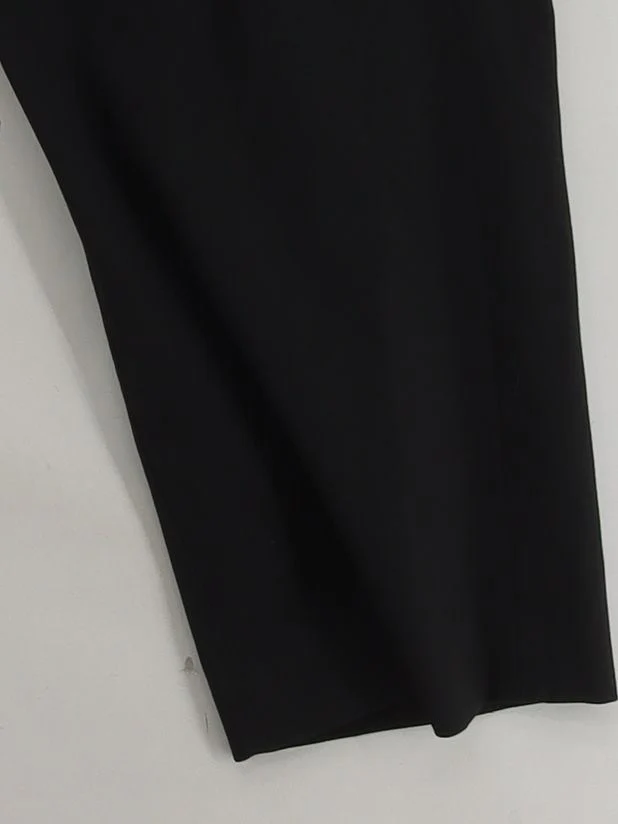 Uniqlo Women's Trousers M Black Polyester with Viscose, Elastane Tapered Chino - Image 4