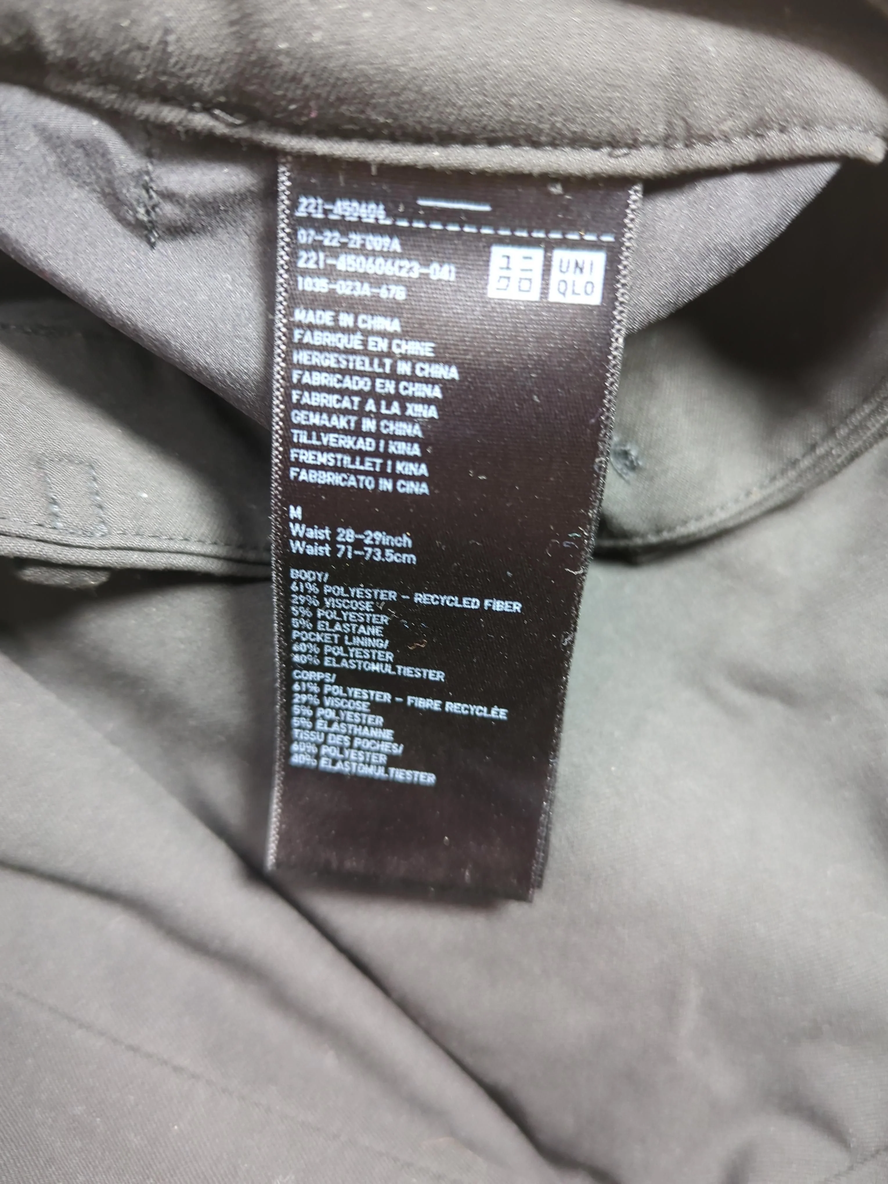 Uniqlo Women's Trousers M Black Polyester with Viscose, Elastane Tapered Chino - Image 6