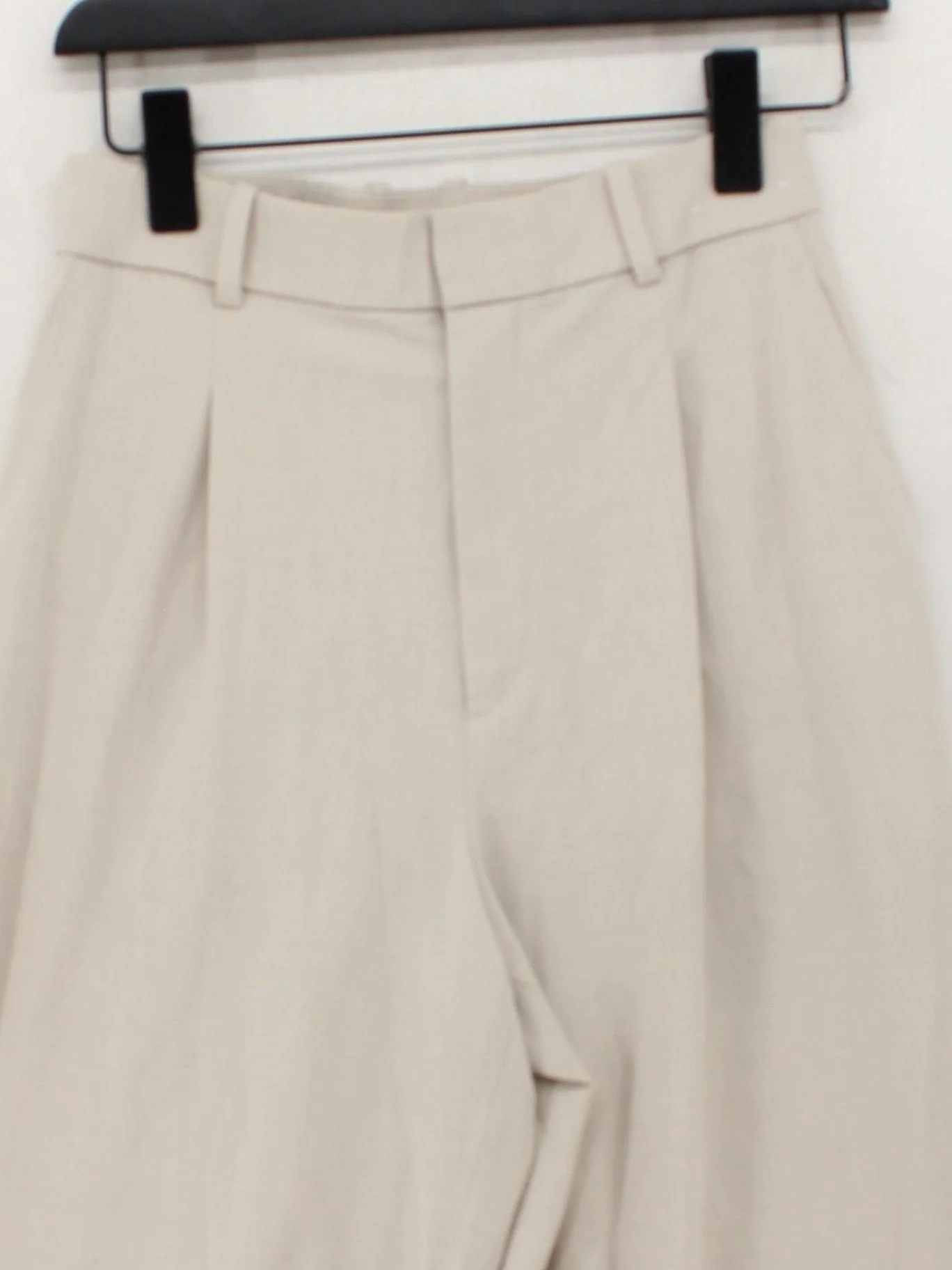 Uniqlo Women's Trousers M Cream Polyester with Rayon, Elastane Wide-Leg Chino - Image 3