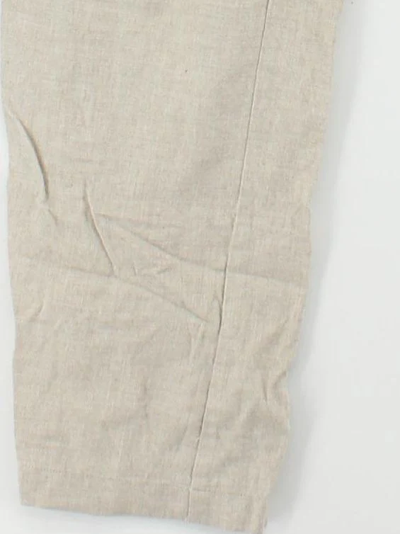 Uniqlo Women's Trousers S Cream 100% Cotton Wide-Leg Cropped - Image 4