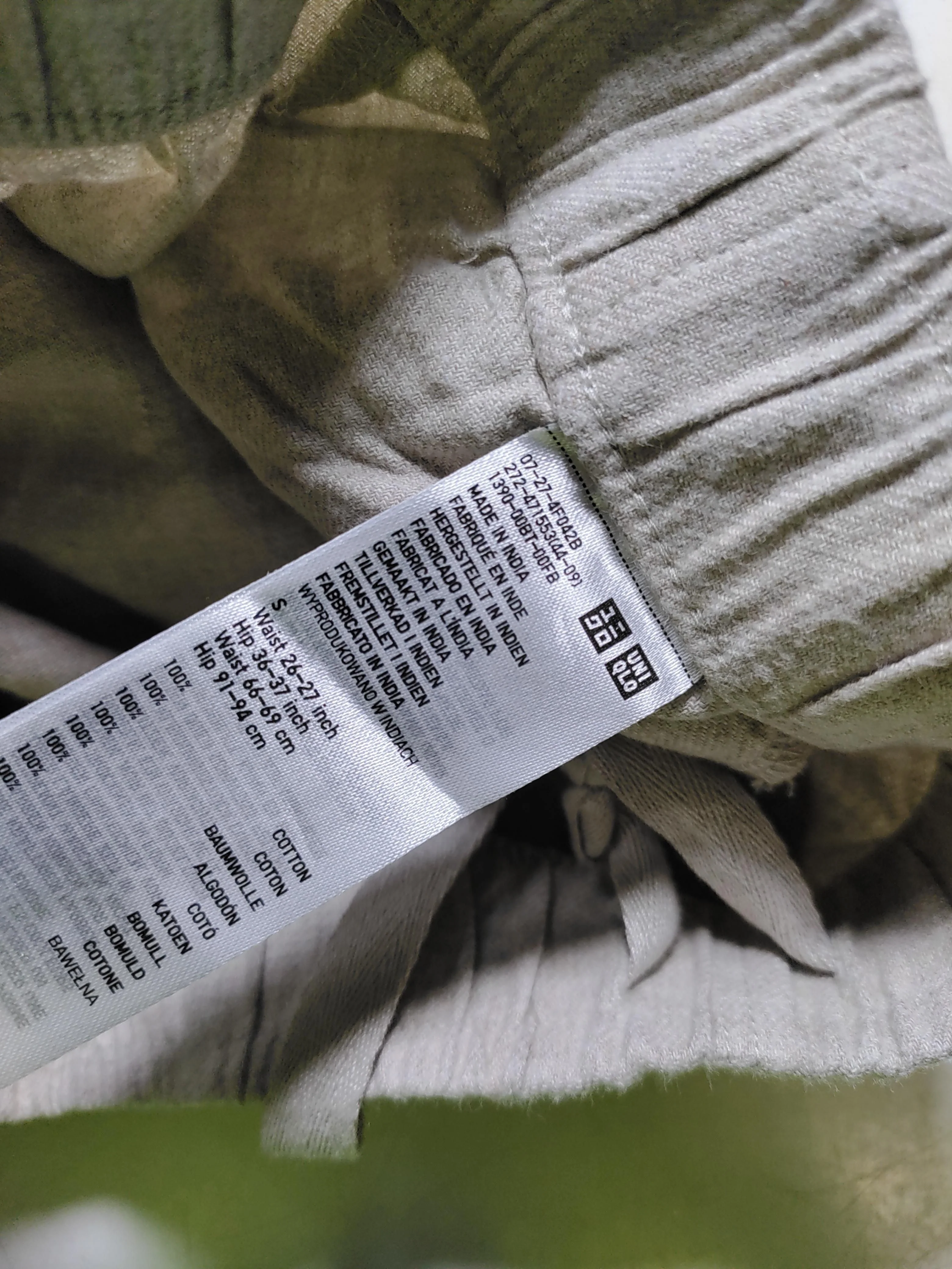 Uniqlo Women's Trousers S Cream 100% Cotton Wide-Leg Cropped - Image 5