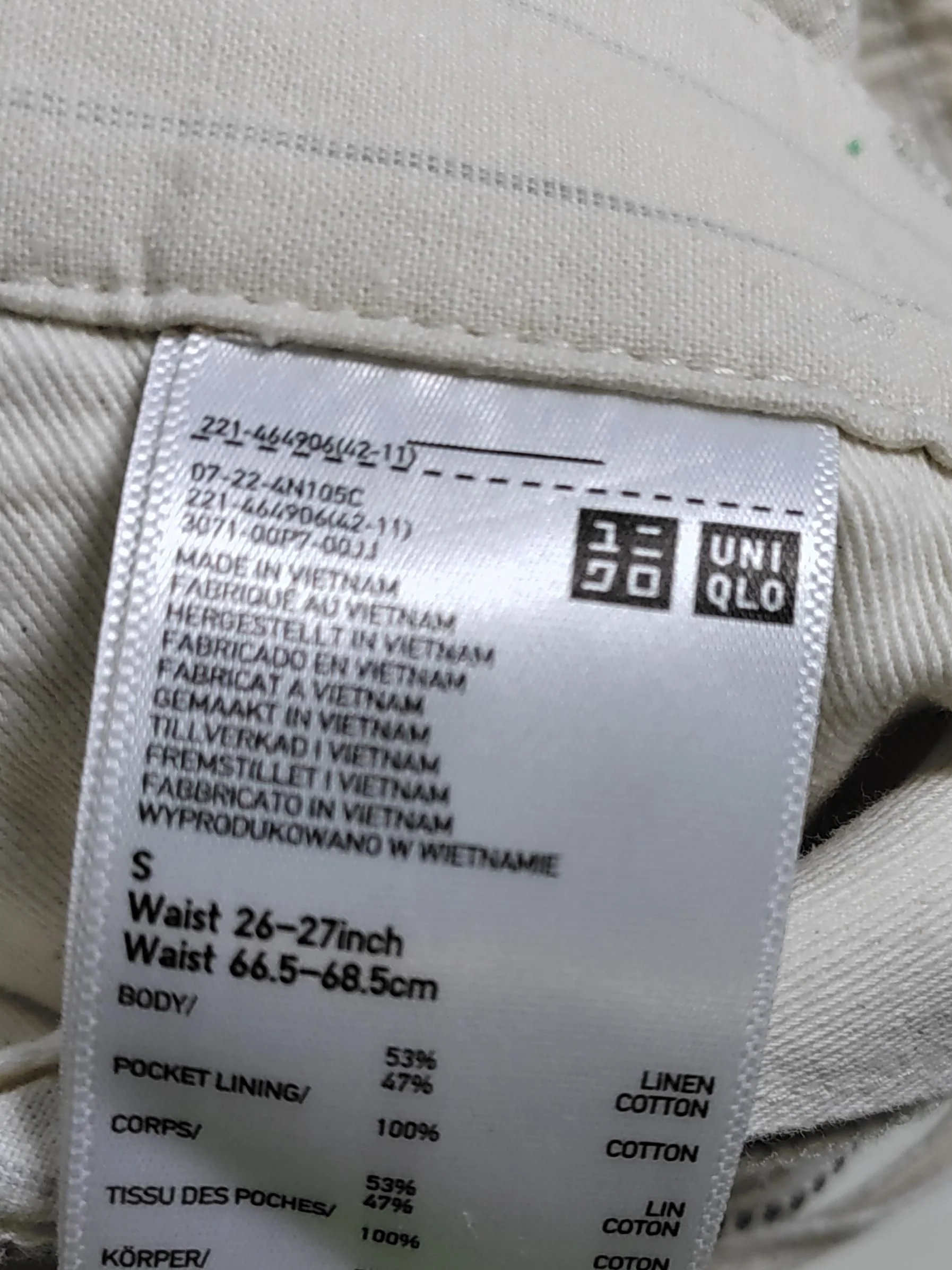 Uniqlo Women's Trousers S Cream Striped Linen with Cotton Tapered Capri - Image 5