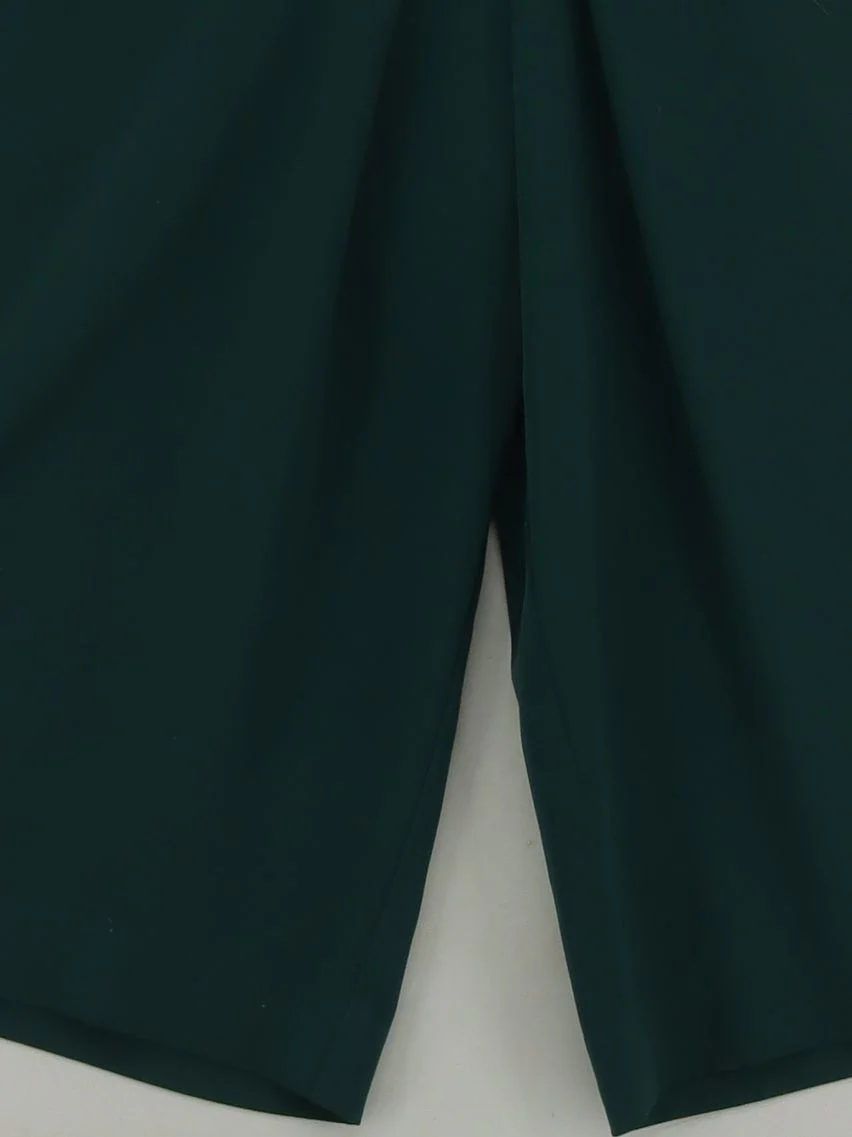 Uniqlo Women's Trousers S Green Polyester with Spandex Wide-Leg Capri - Image 4