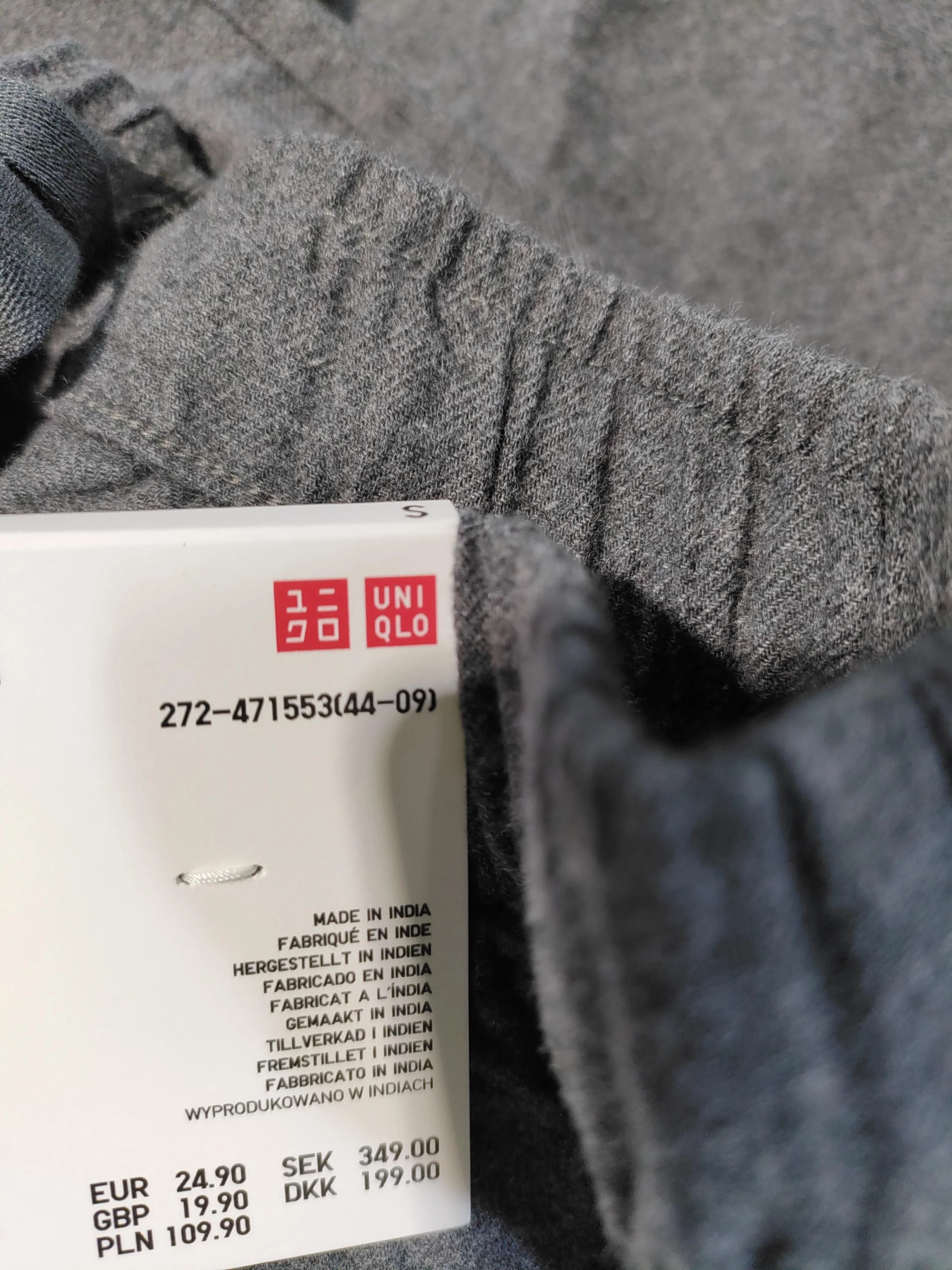 Uniqlo Women's Trousers S Grey 100% Cotton Wide-Leg Sweatpants New with tags - Image 5