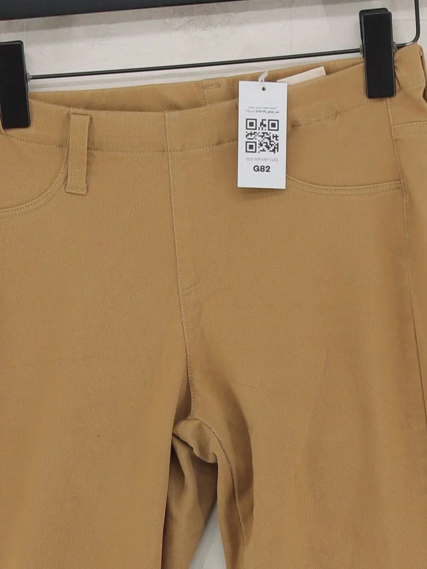 Uniqlo Women's Trousers S Tan Polyester with Cotton, Elastane Tapered Chino - Image 3