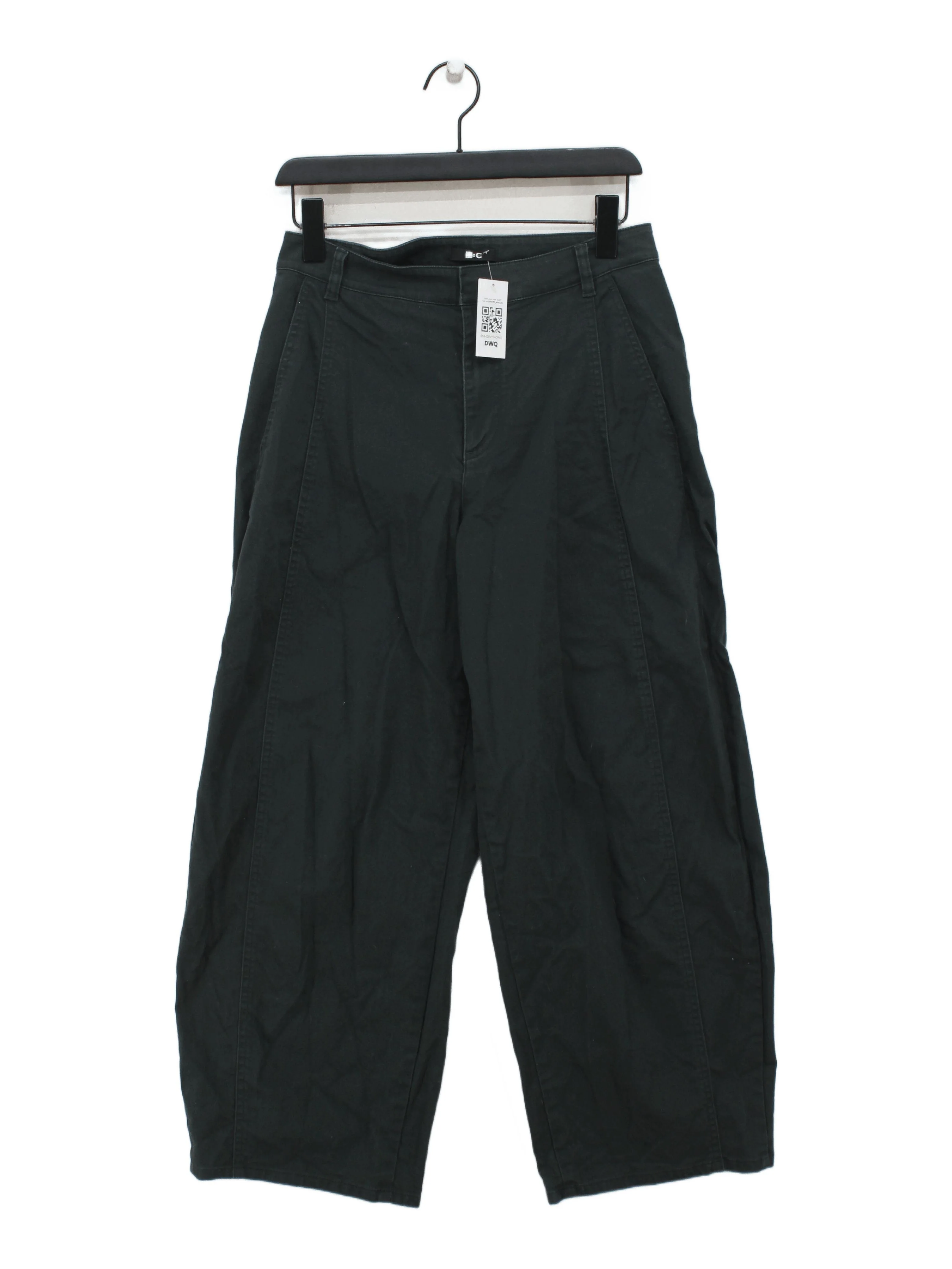 Uniqlo Women's Trousers W 26 in Green Cotton with Elastane Wide-Leg Cropped
