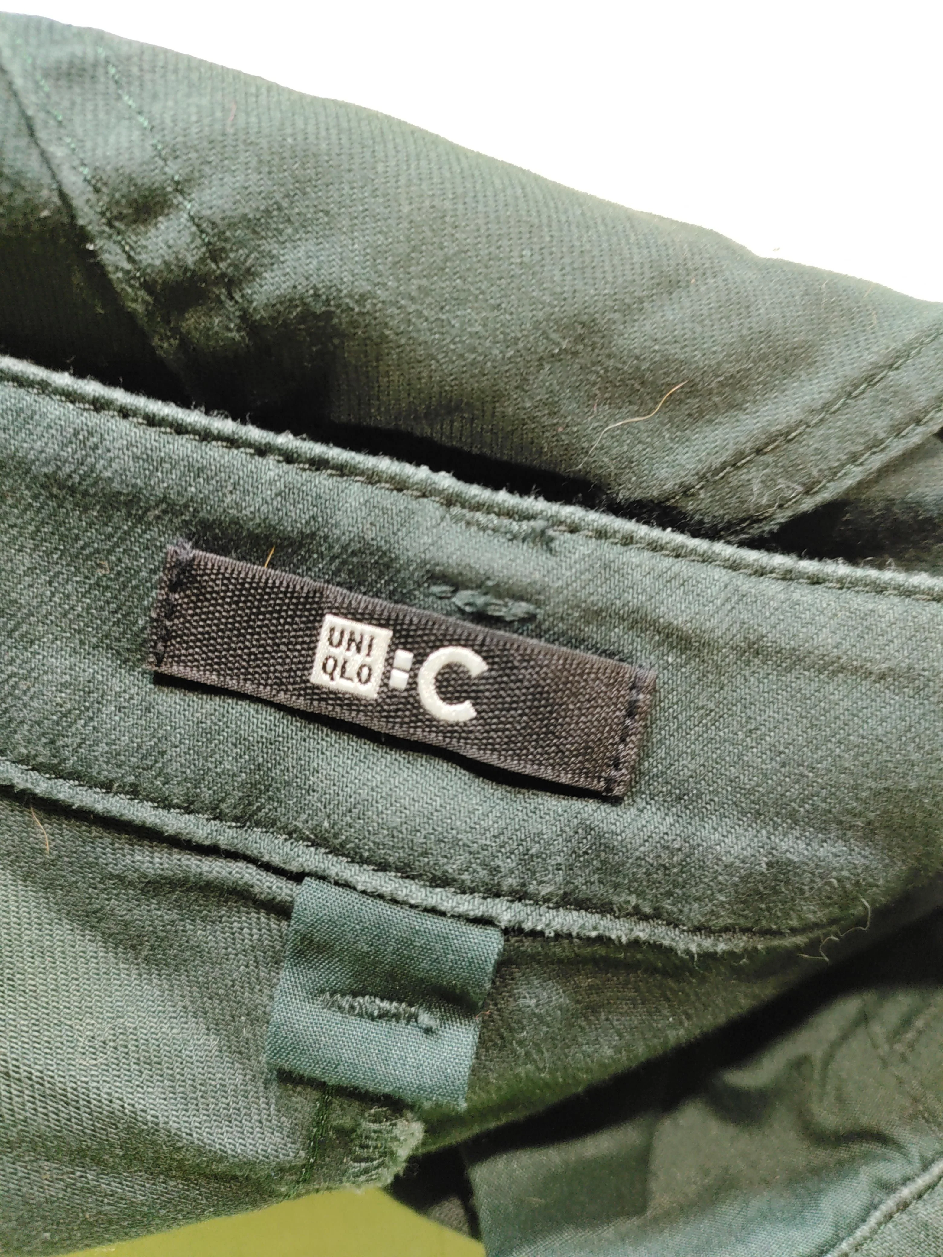 Uniqlo Women's Trousers W 26 in Green Cotton with Elastane Wide-Leg Cropped - Image 5