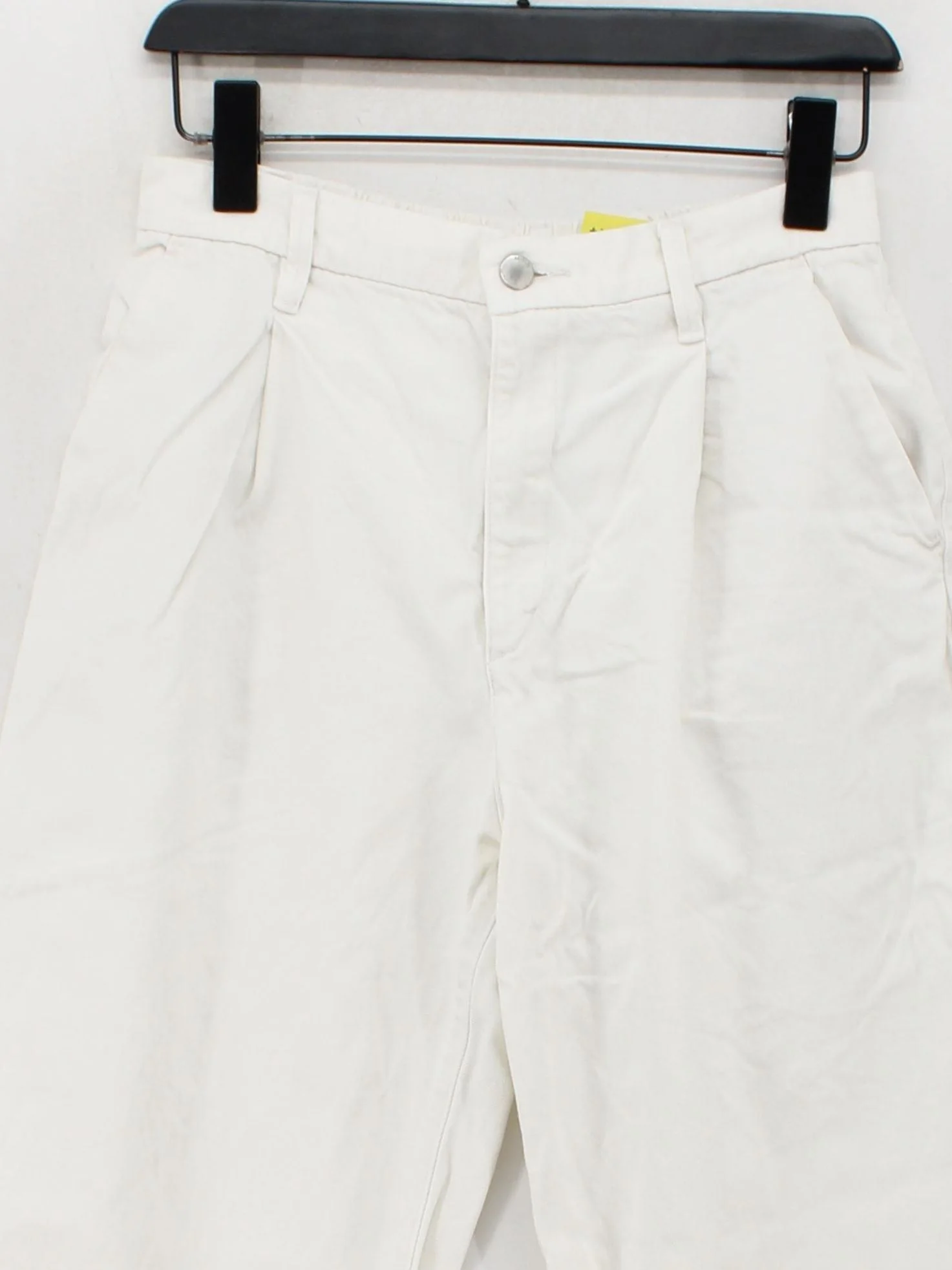 Uniqlo Women's Trousers W 28 in Cream 100% Cotton Wide-Leg Chino - Image 3