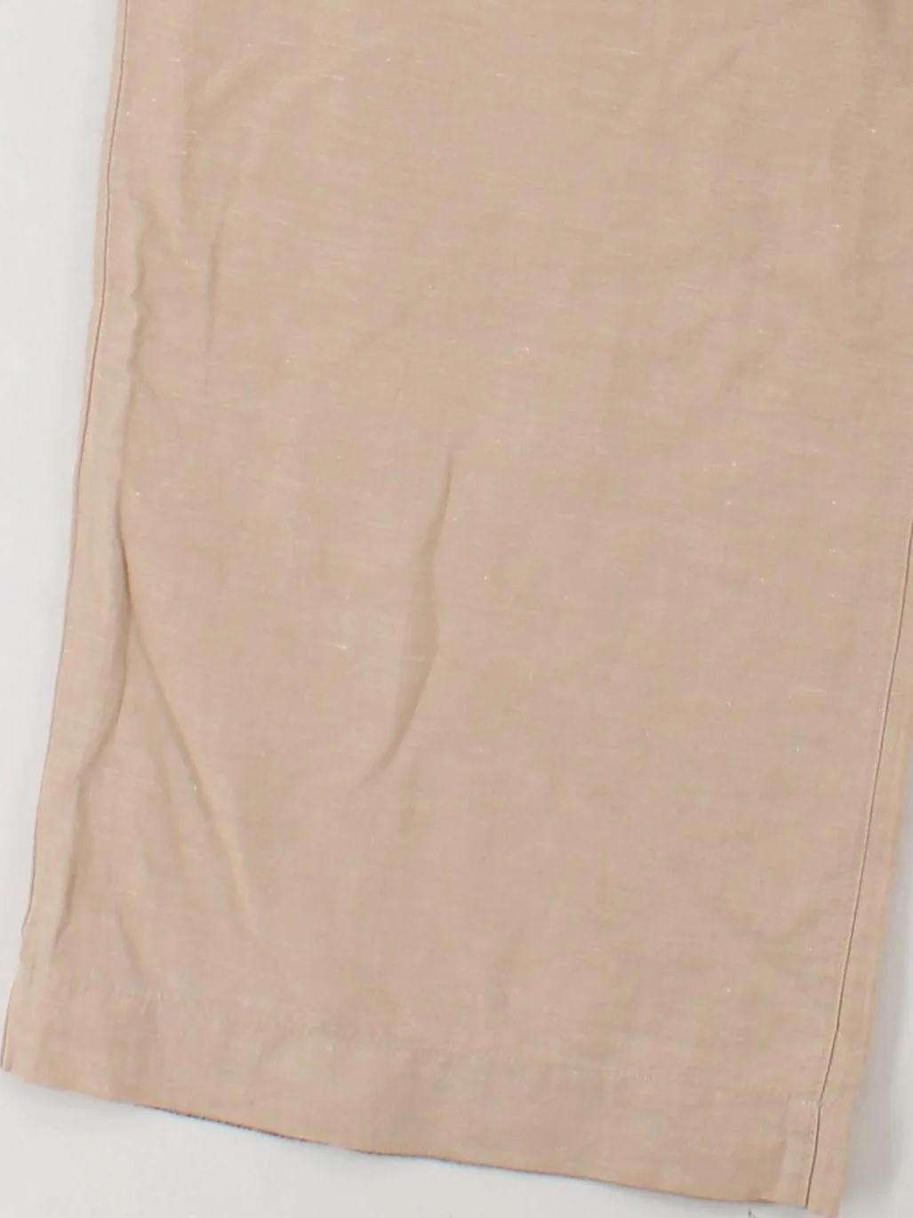 Uniqlo Women's Trousers XL Tan Linen with Cotton Wide-Leg Cropped - Image 4