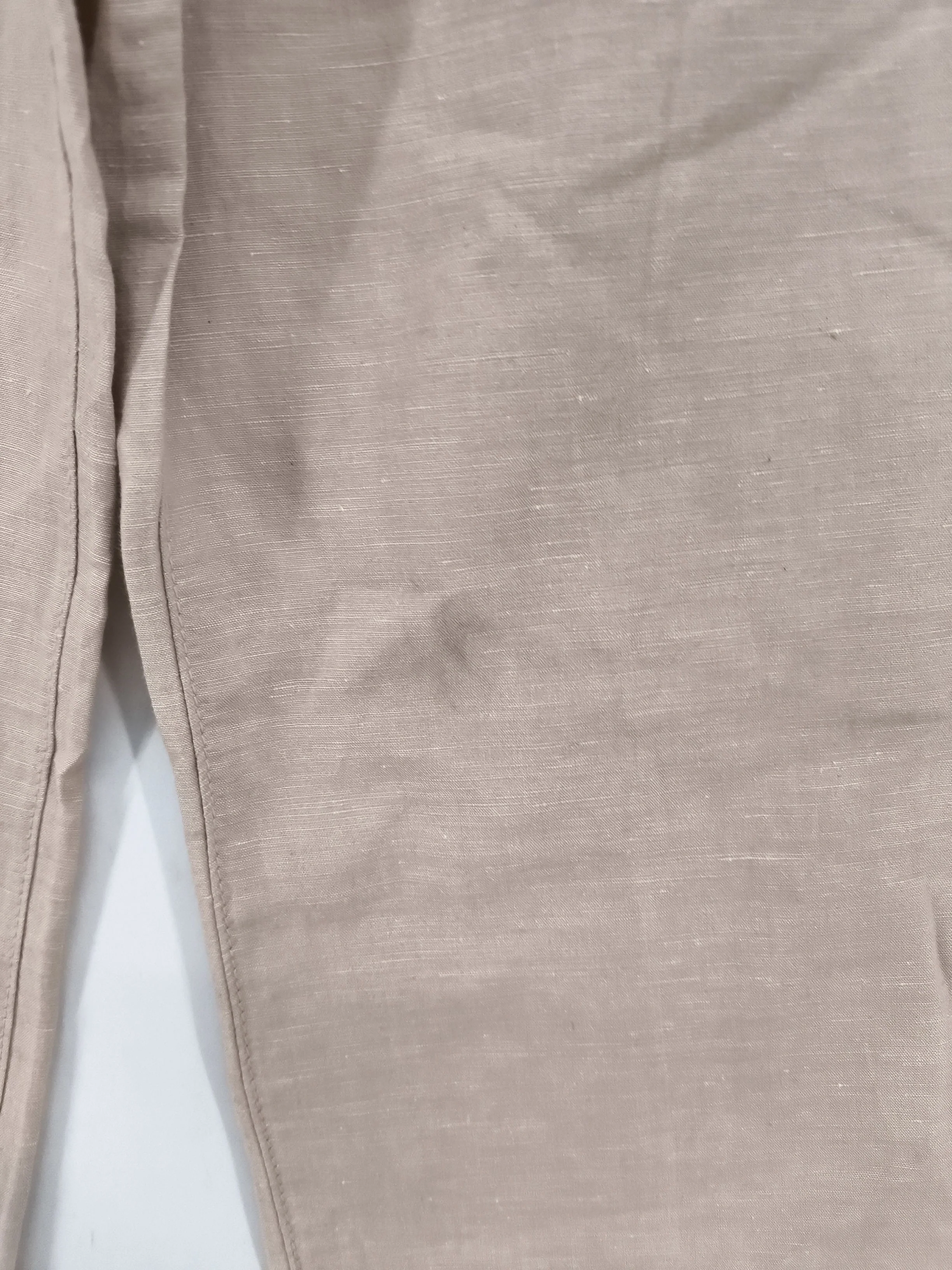 Uniqlo Women's Trousers XL Tan Linen with Cotton Wide-Leg Cropped - Image 5
