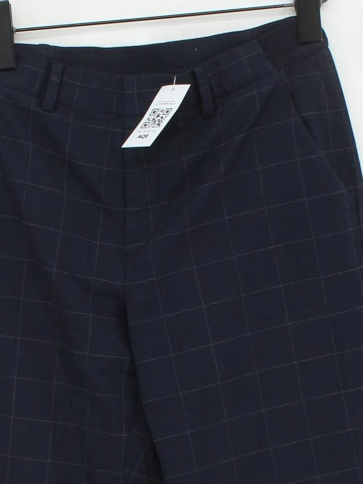 Uniqlo Women's Trousers XS Blue Polyester with Viscose, Elastane Cropped - Image 3
