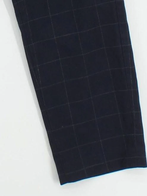 Uniqlo Women's Trousers XS Blue Polyester with Viscose, Elastane Cropped - Image 4