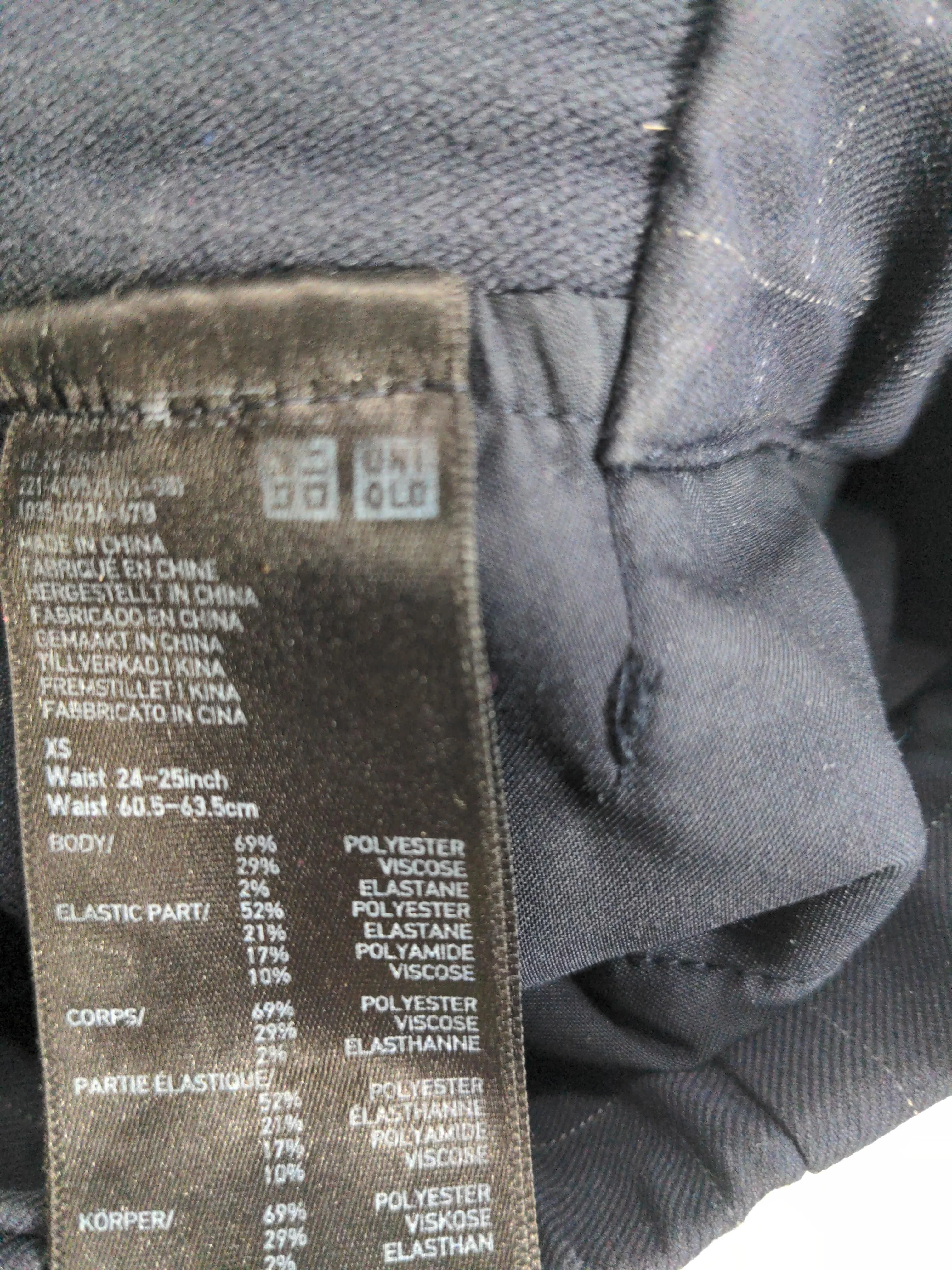 Uniqlo Women's Trousers XS Blue Polyester with Viscose, Elastane Cropped - Image 5
