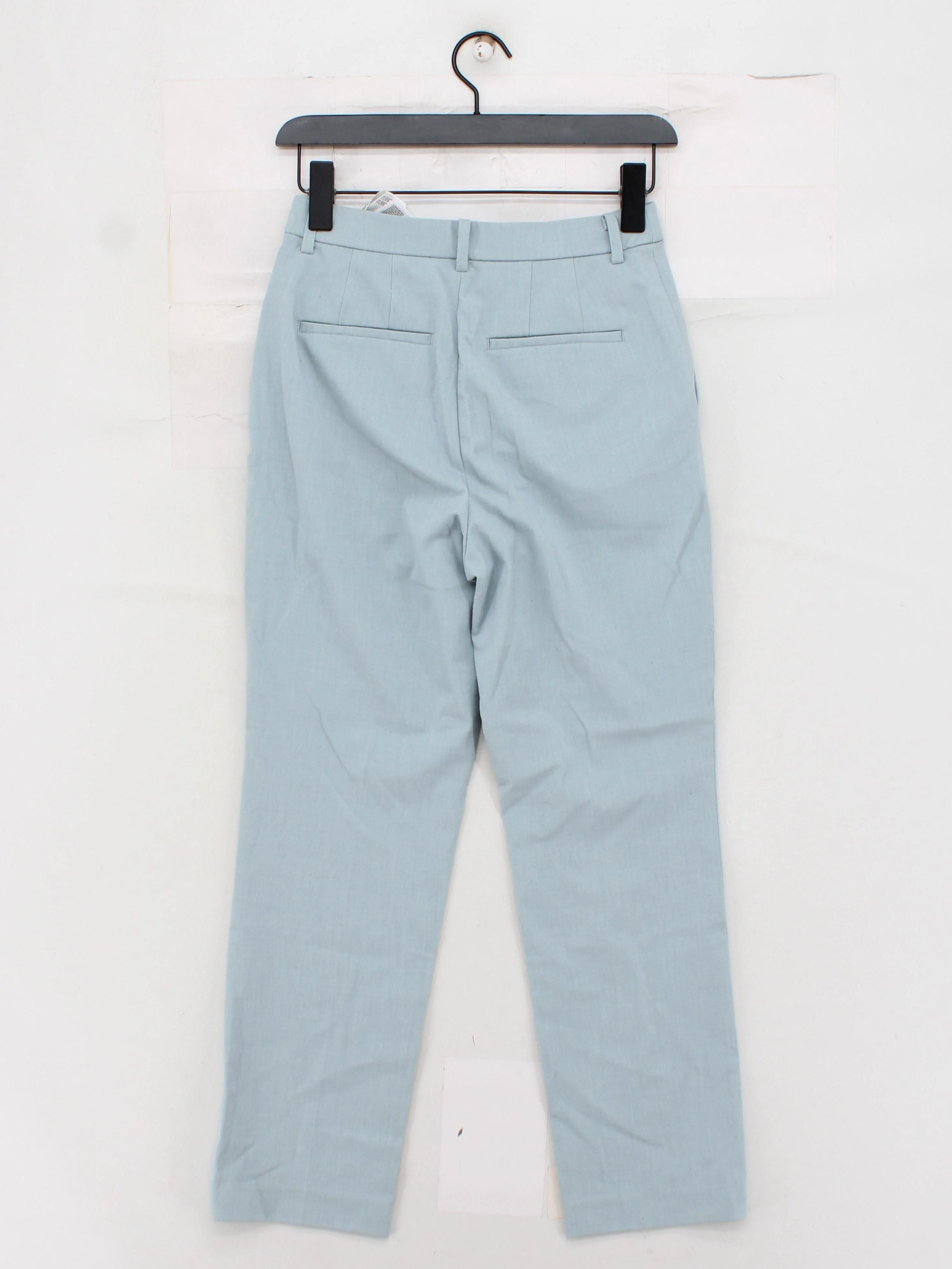 Uniqlo Women's Trousers XS Blue Polyester with Viscose, Elastane Straight Chino - Image 2