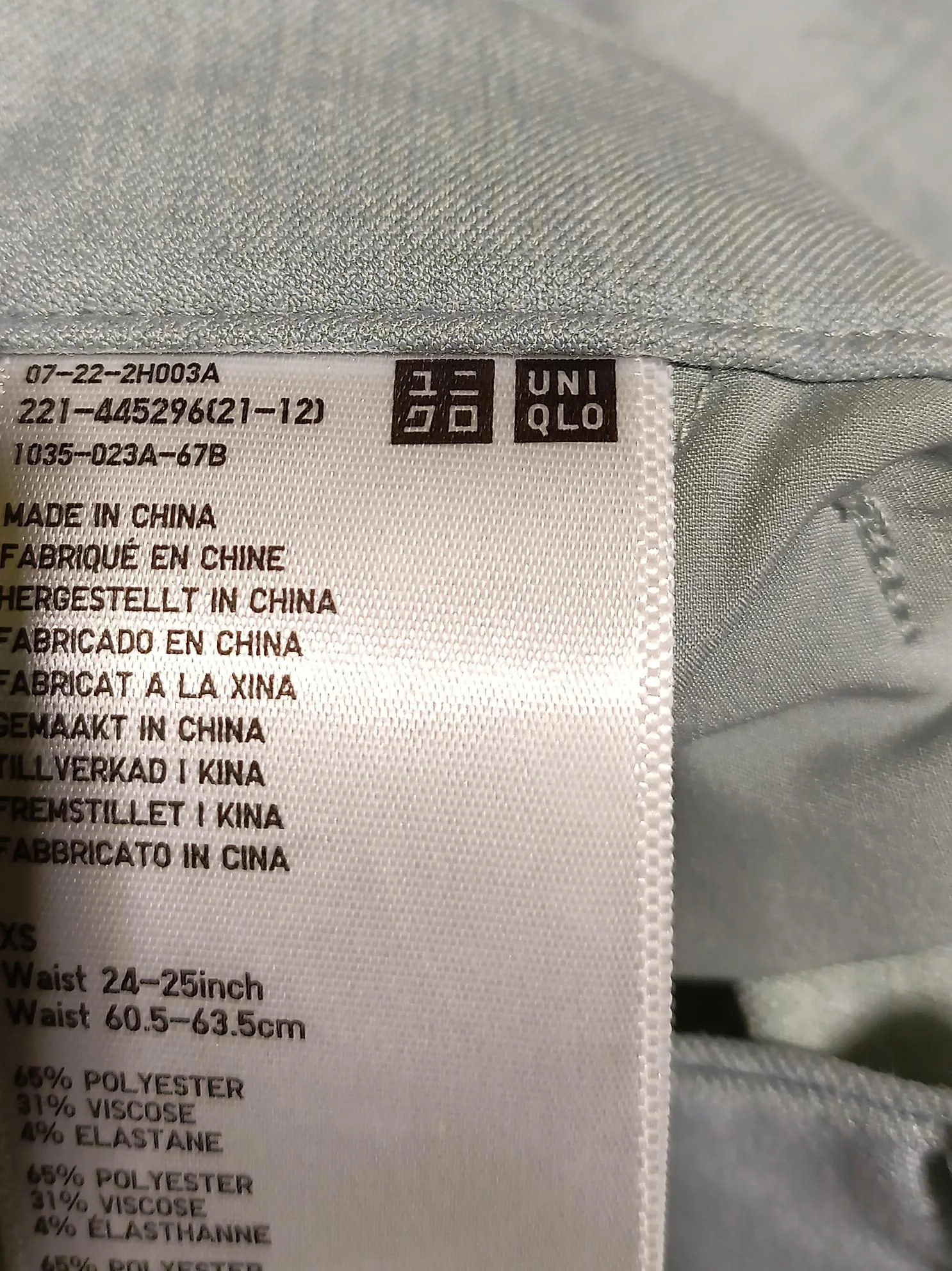 Uniqlo Women's Trousers XS Blue Polyester with Viscose, Elastane Straight Chino - Image 6